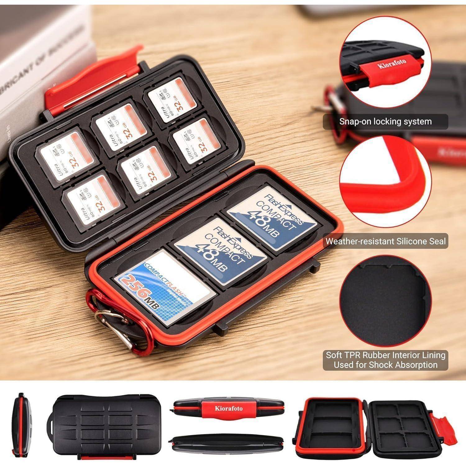 9 Slots SD CF Karten Aufbewahrung wasserfest Anti-Schock Etui