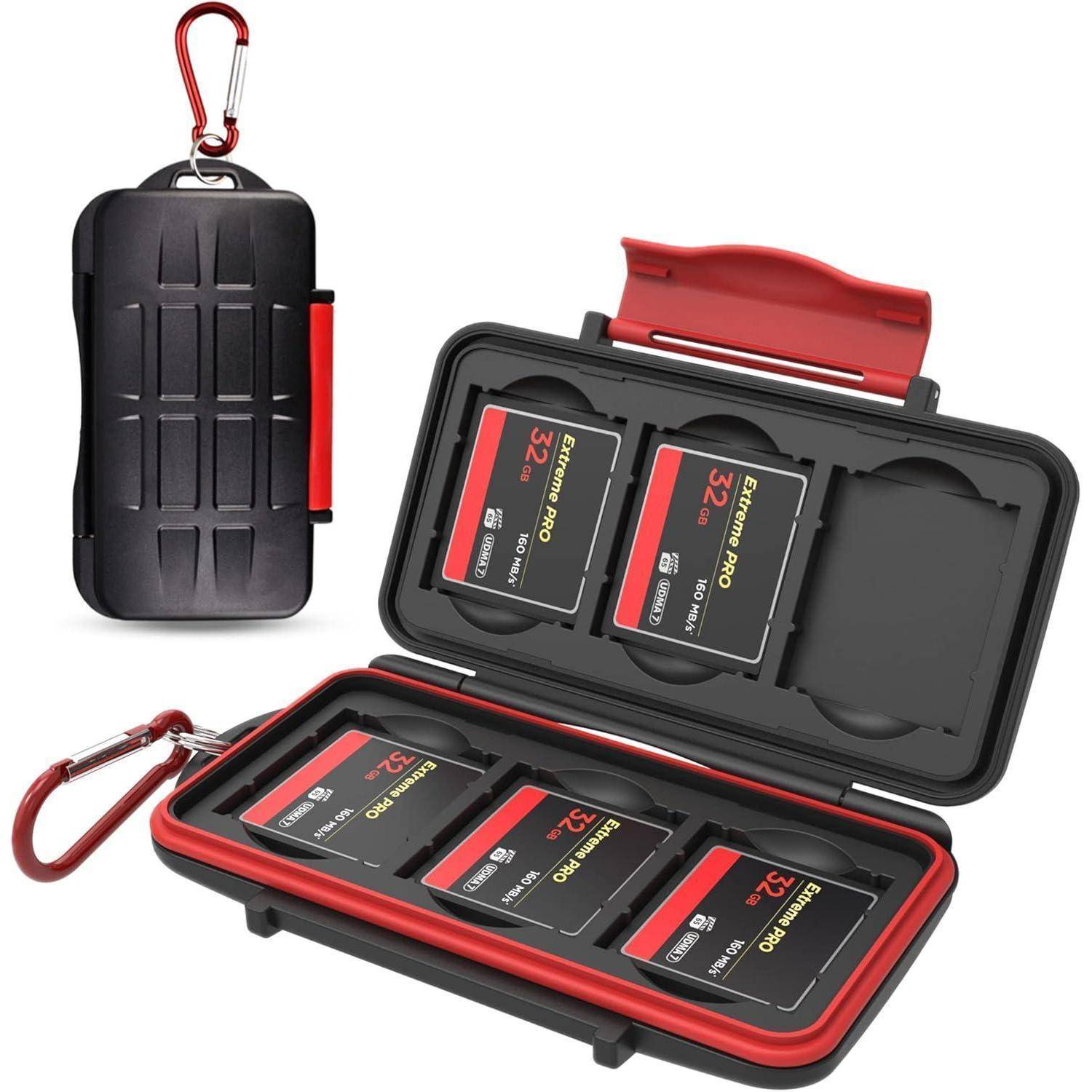 CF x 6 Speicherkarten Aufbewahrung Wasserfest Anti-Schock-Halter