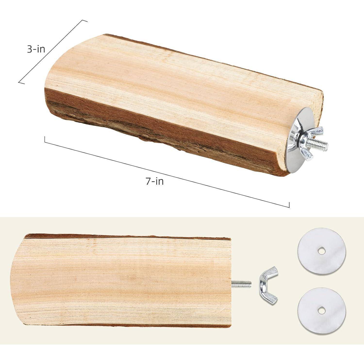 Papageienkäfig Sitzstange Holz Plattform Vögel (2er Pack) 17,8x7,6cm