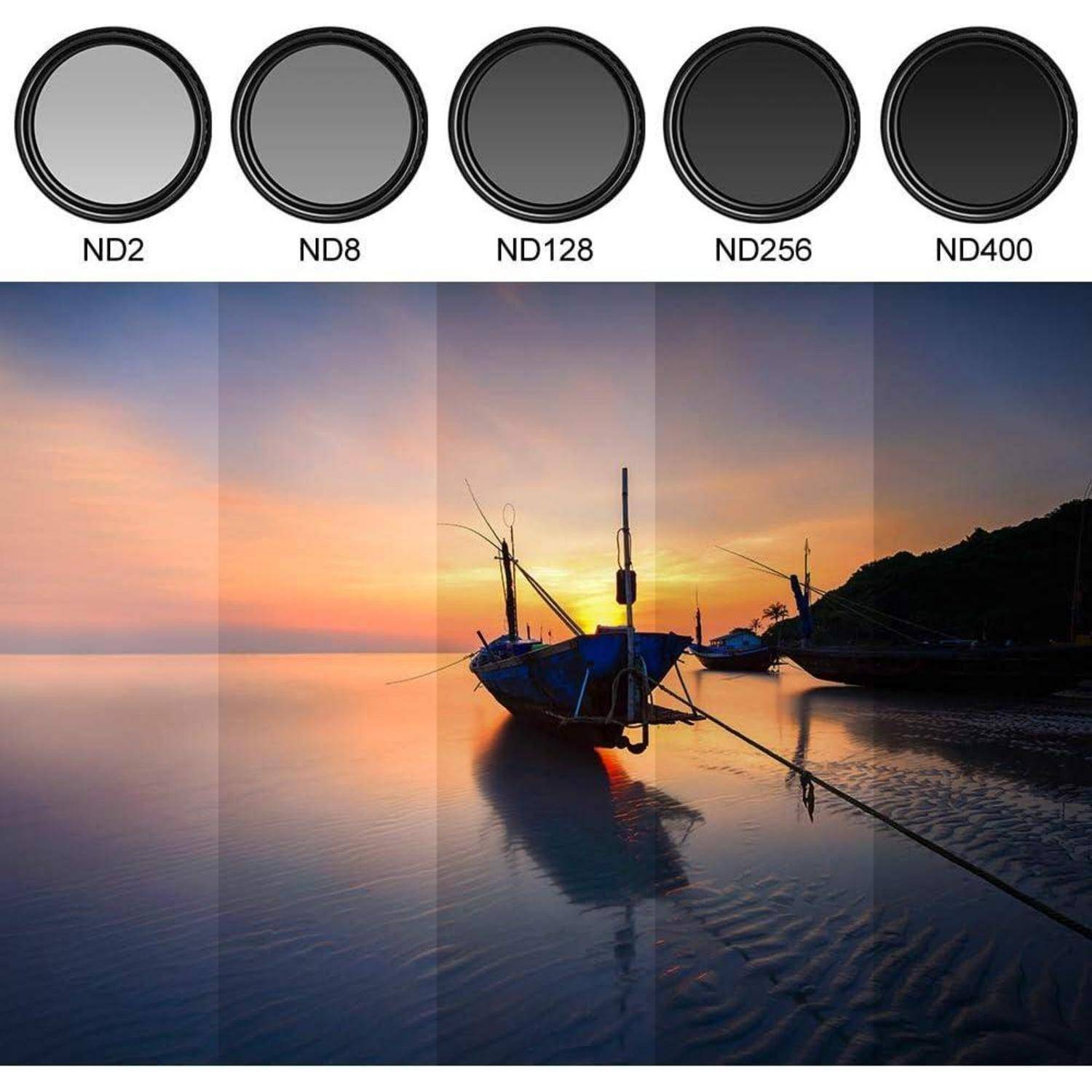 62mm Variabler ND Filter ND2-ND400 Slim ND Fader für DSLR Kamera