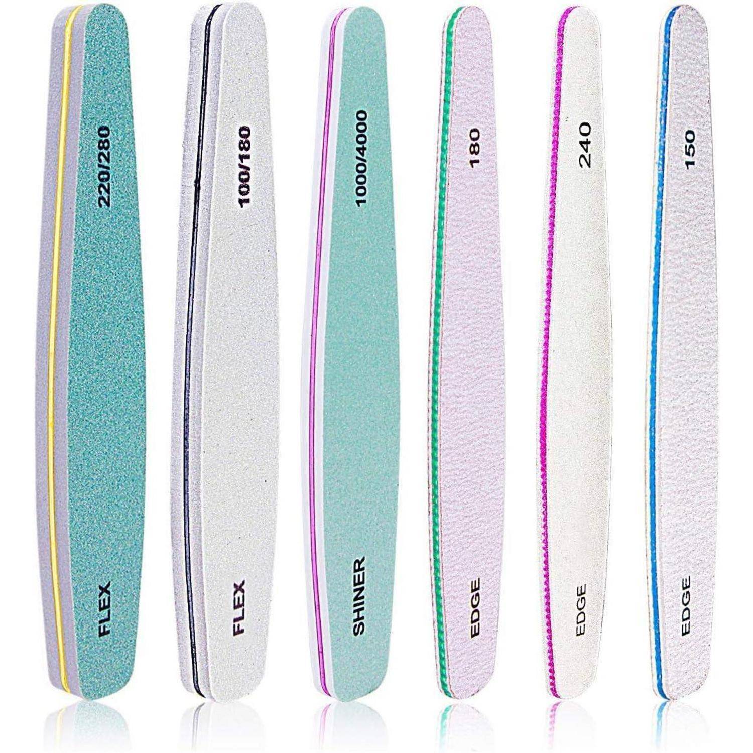 Nagelfeile Emery Boards 6 Stück Profi Doppelseitige Maniküre Acryl