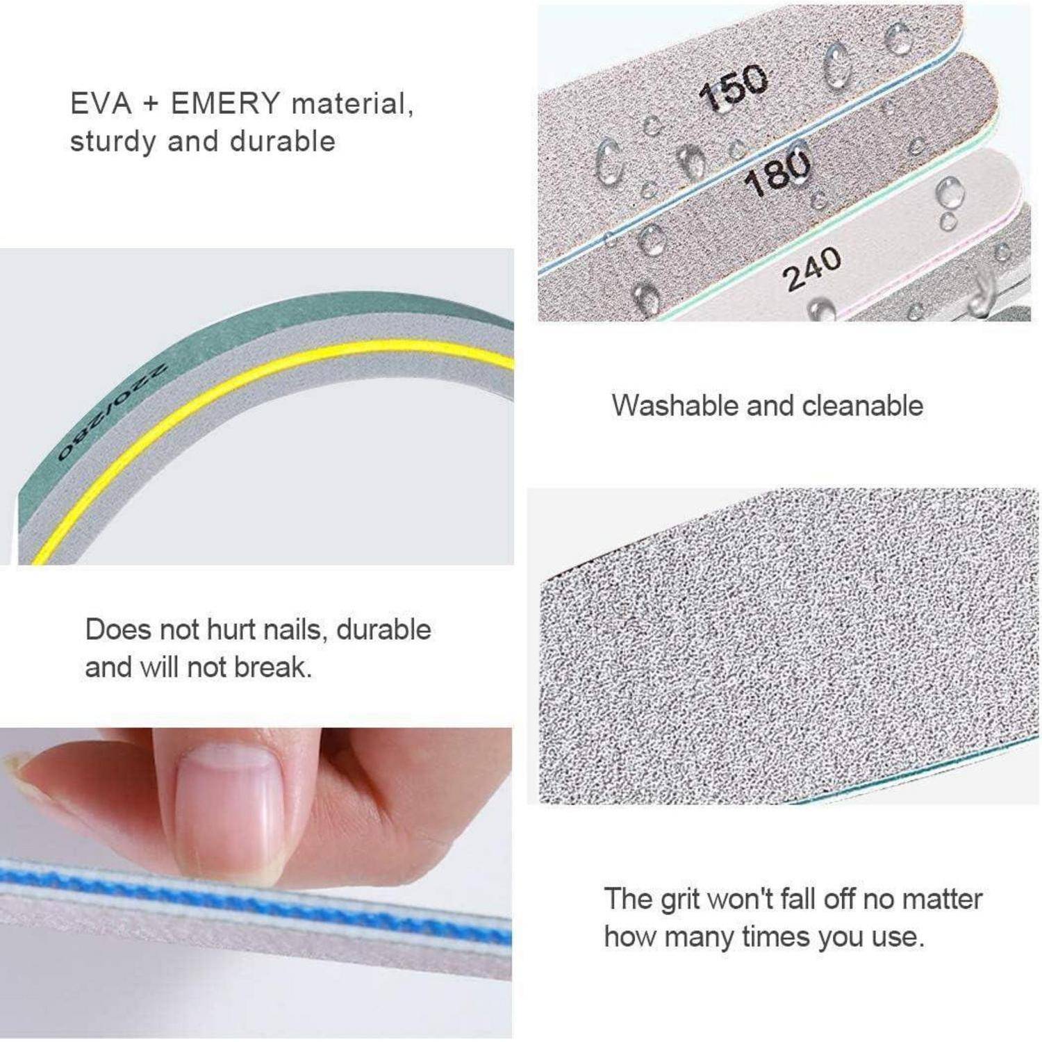 Nagelfeile Emery Boards 6 Stück Profi Doppelseitige Maniküre Acryl