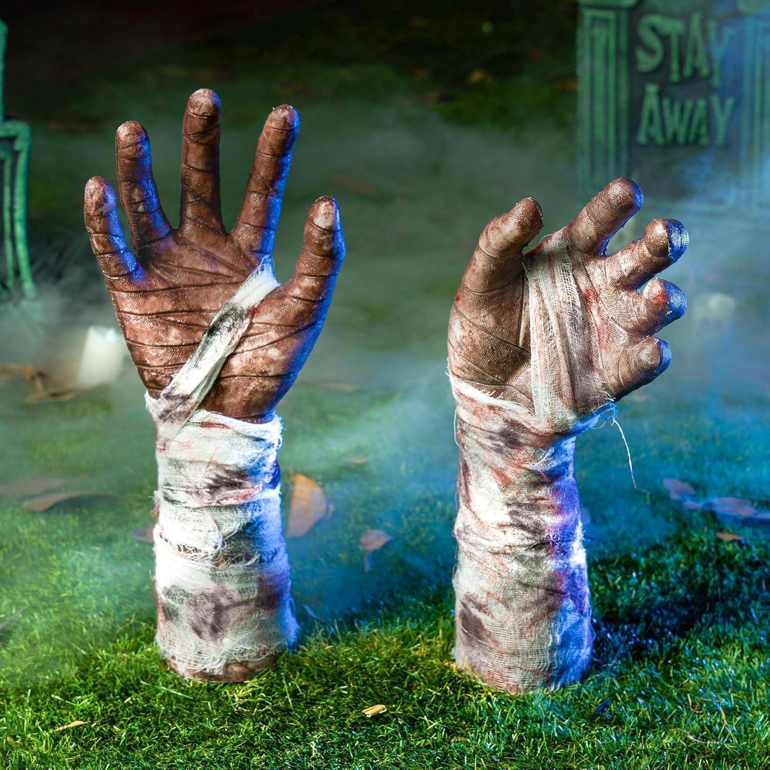 Halloween Zombie-Arme Rasenpfähle Friedhofdekor Gruselige