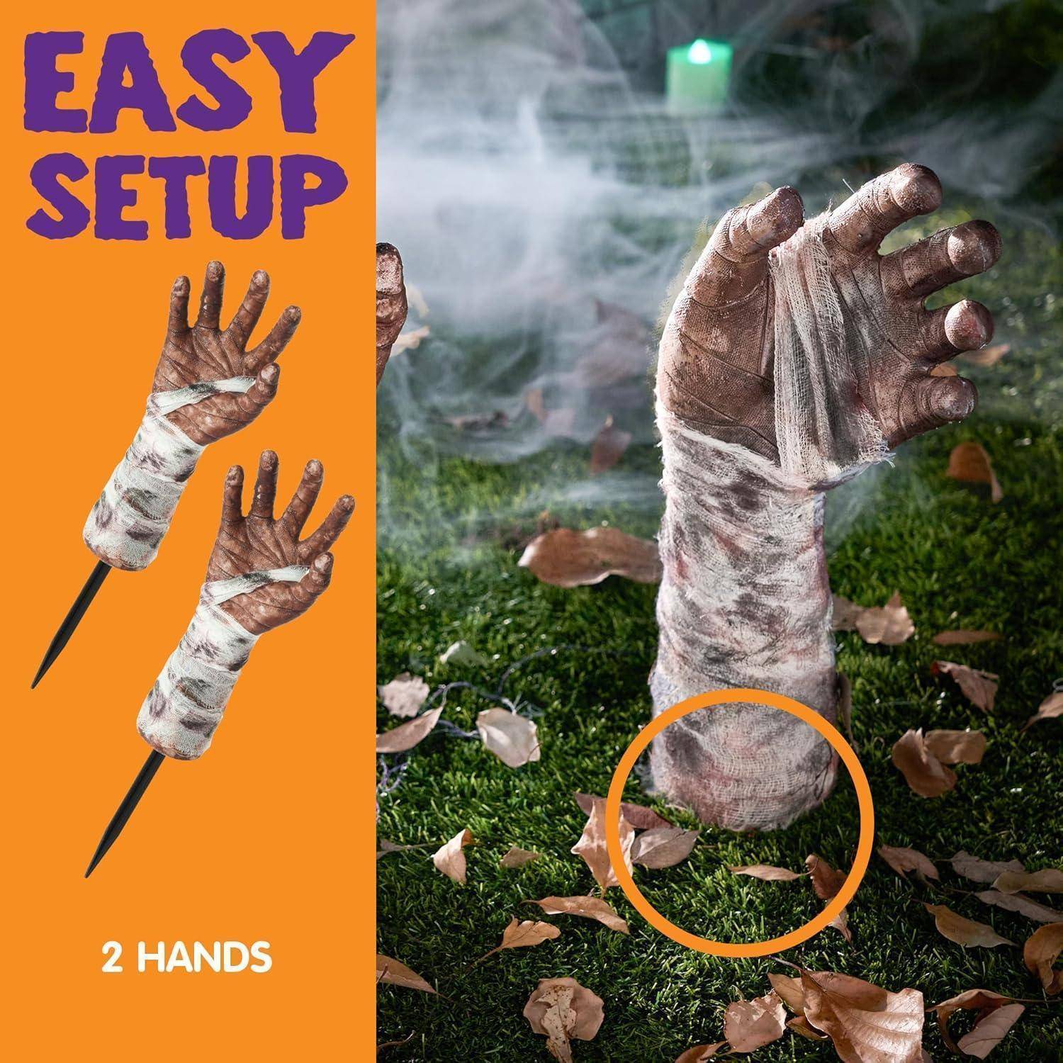 Halloween Zombie-Arme Rasenpfähle Friedhofdekor Gruselige