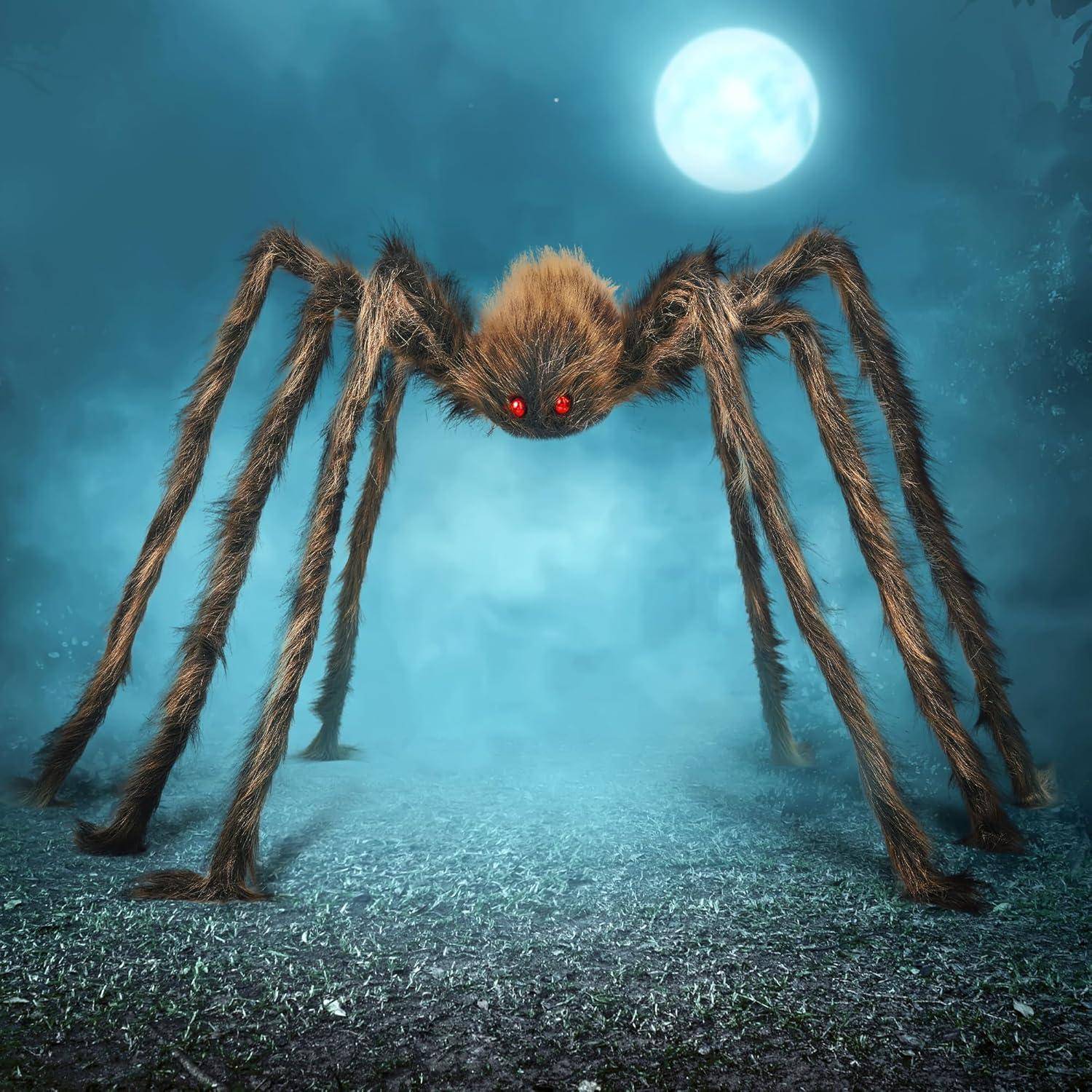 Halloween-Spinne braun Riesenspinne 150 cm gruselige künstliche Spinne