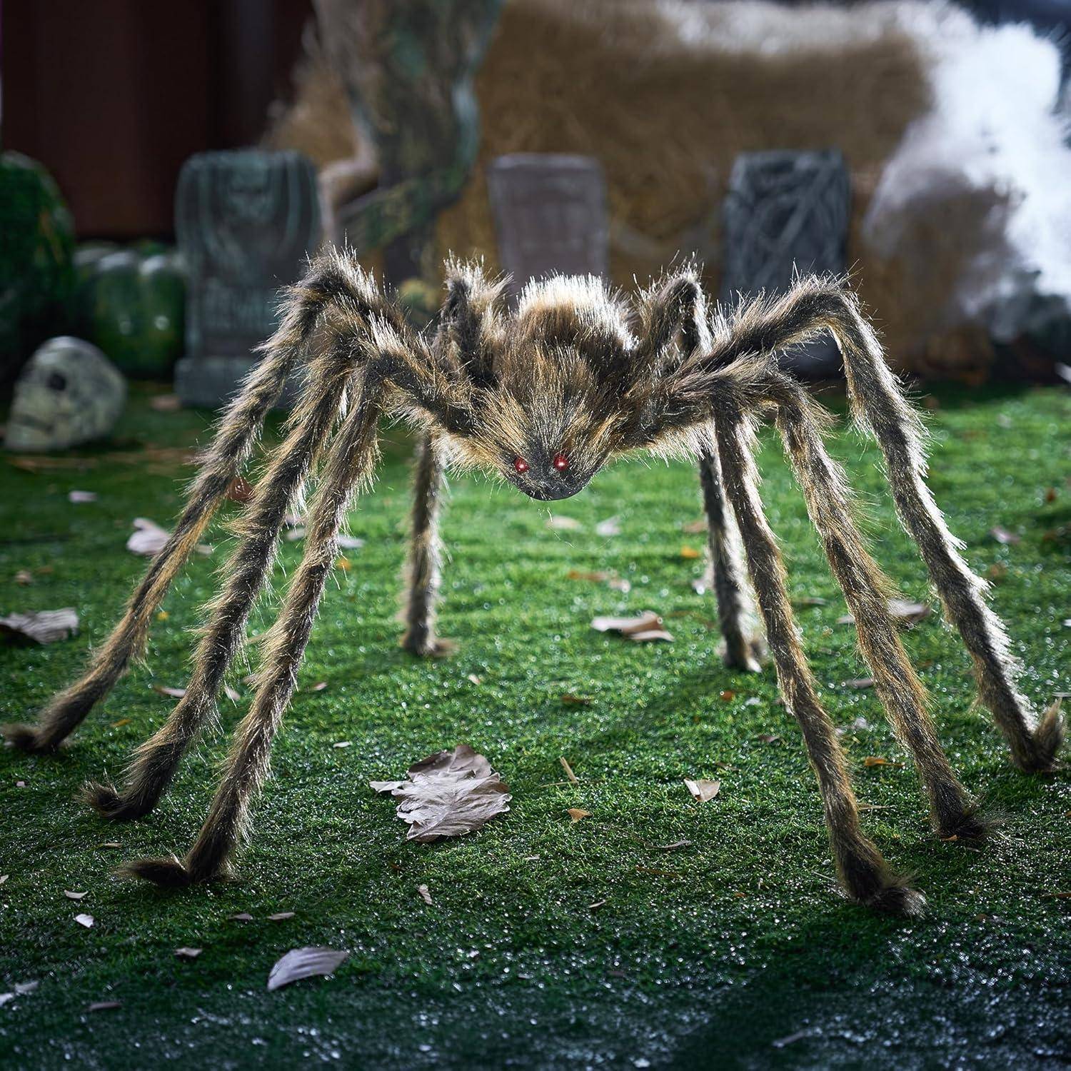 Halloween-Spinne braun Riesenspinne 150 cm gruselige künstliche Spinne