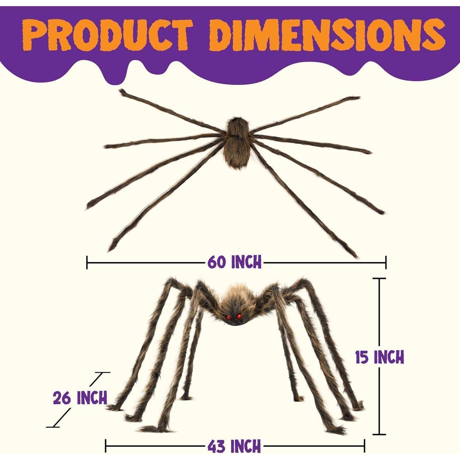 Halloween-Spinne braun Riesenspinne 150 cm gruselige künstliche Spinne