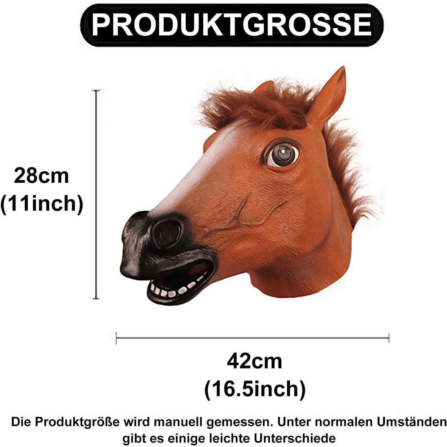 Pferdemaske Latex Tiermaske Halloween Kostüm Erwachsene Pferdekopf