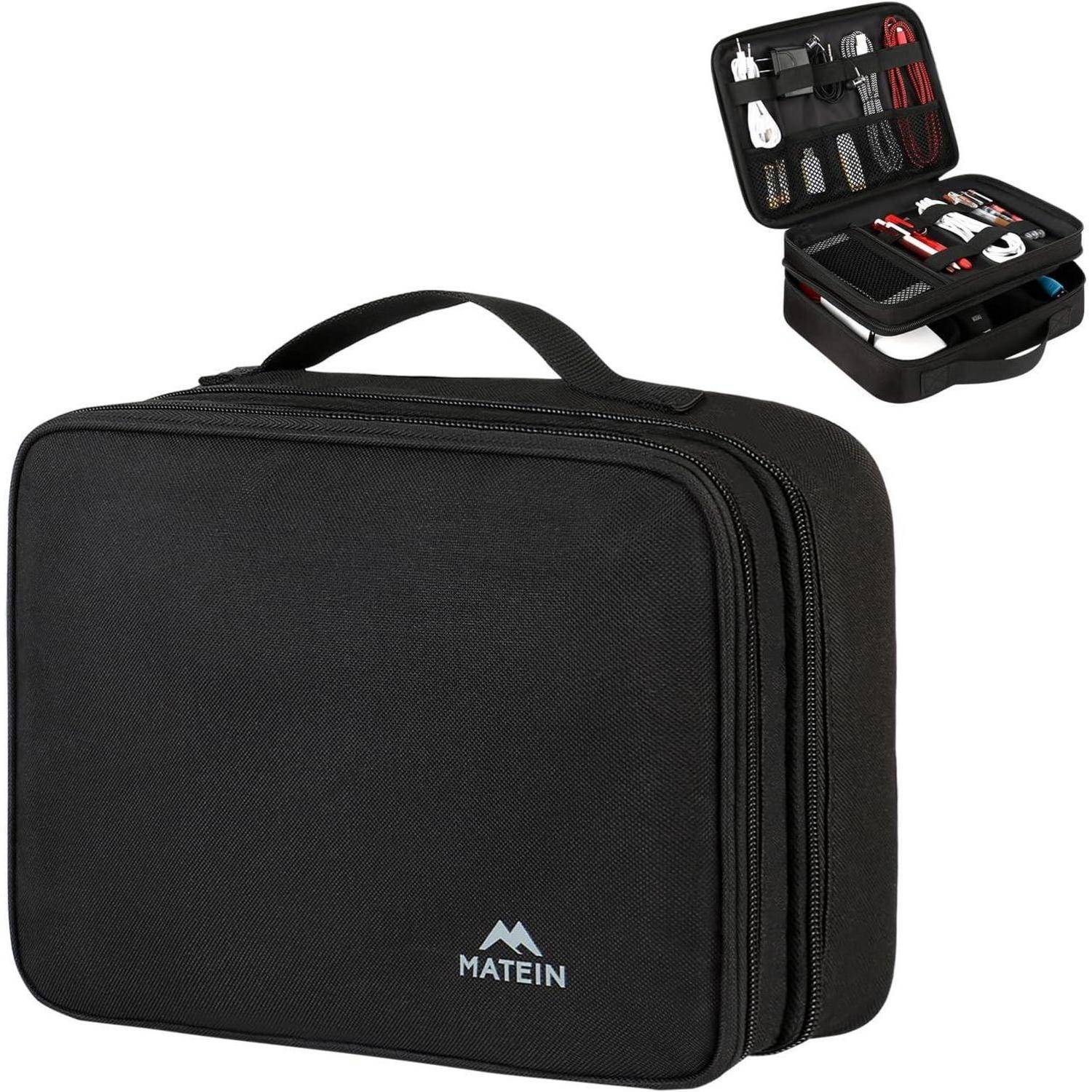 Kabel Organizer Tasche 3 Schicht Kabelorganizer für Handy, Schwarz