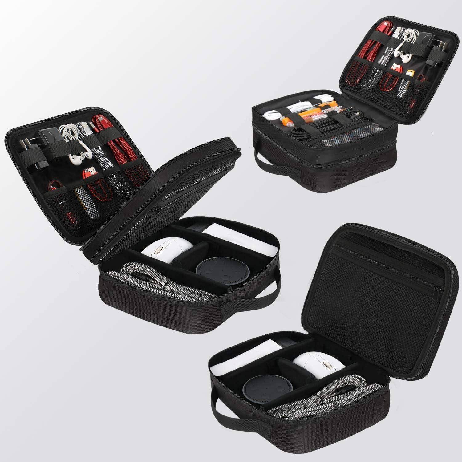 Kabel Organizer Tasche 3 Schicht Kabelorganizer für Handy, Schwarz