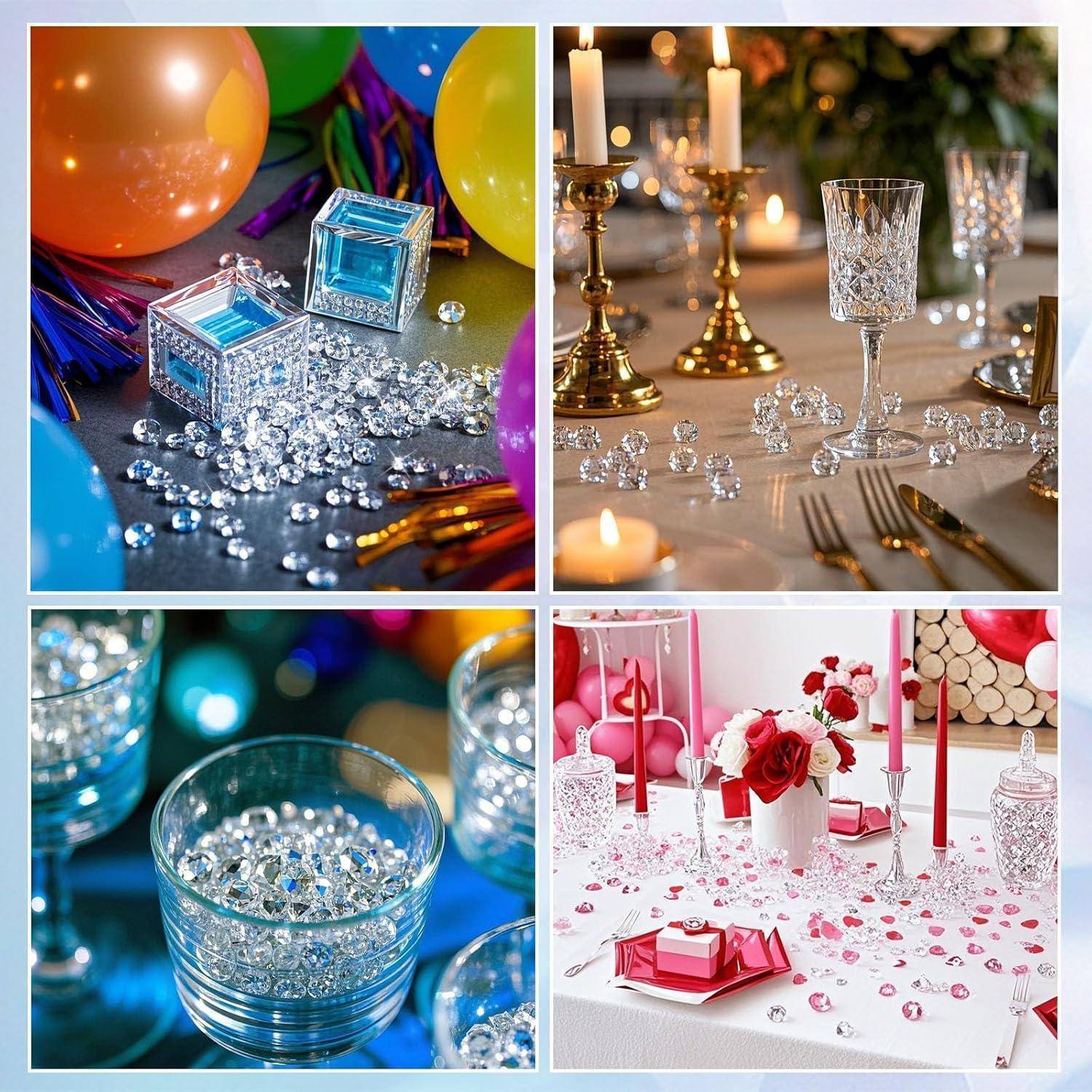 500 Stück 10mm Glas Diamanten Kristalledelsteine Hochzeit Mittelstück