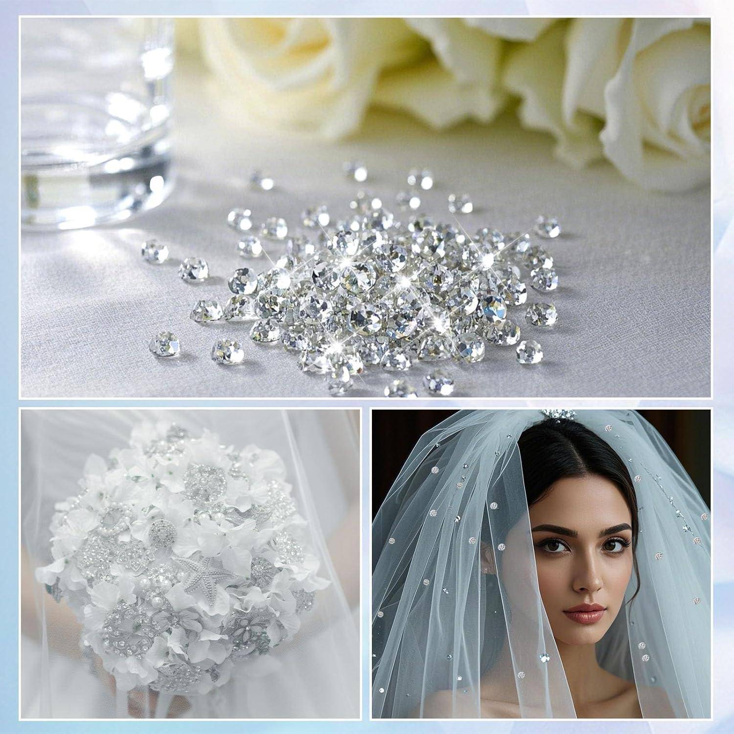 500 Stück 10mm Glas Diamanten Kristalledelsteine Hochzeit Mittelstück