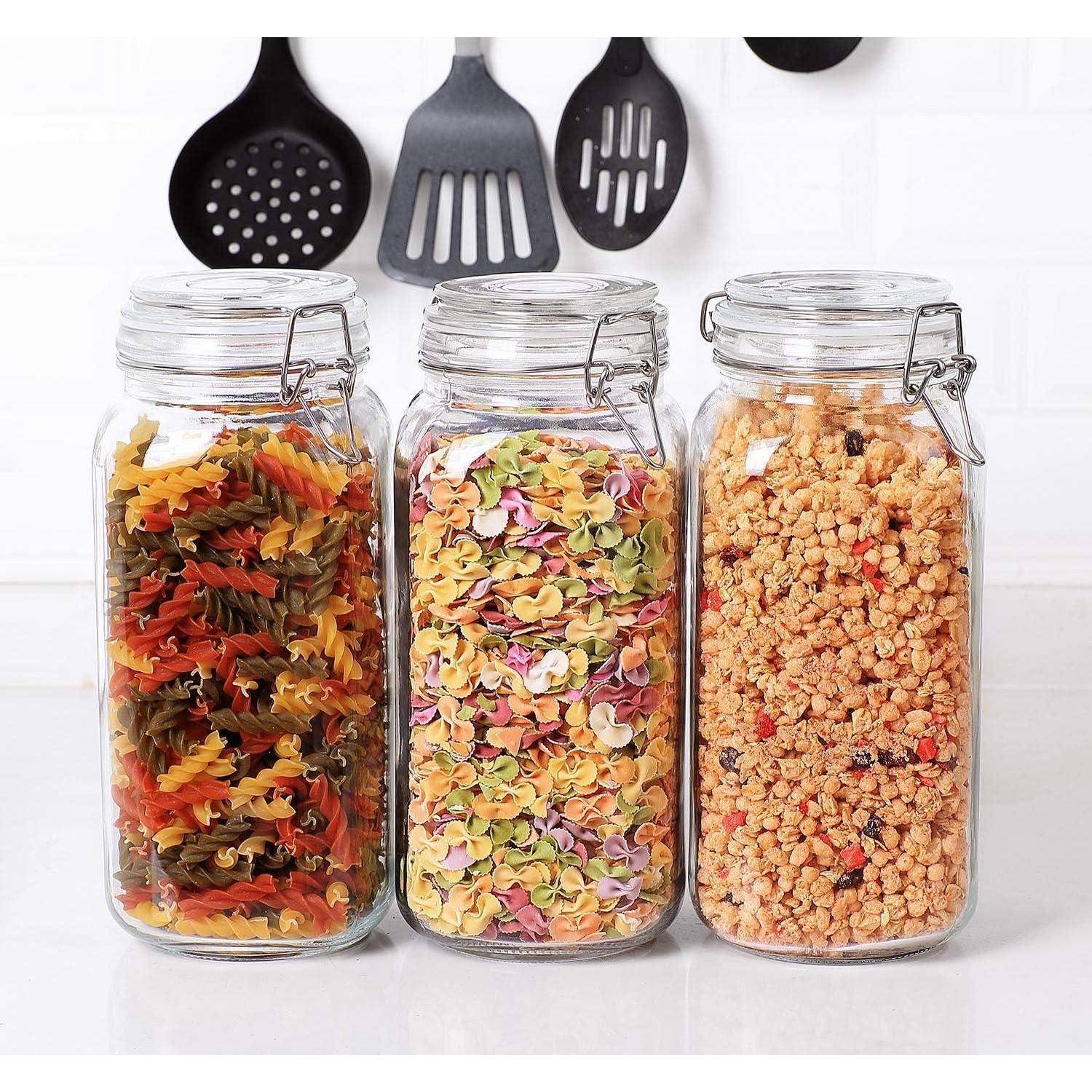 Luftdichtes Vorratsglas 2,3L Eckig Drahtbügelverschluss 3er-Set