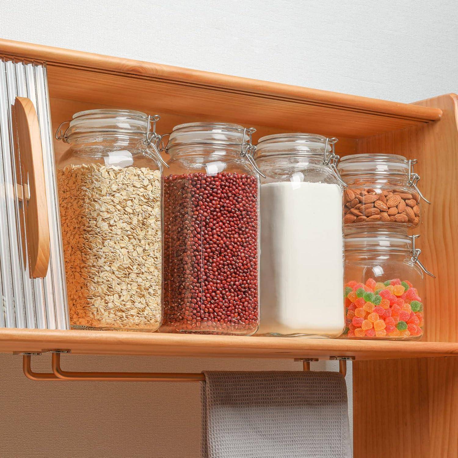 Luftdichtes Vorratsglas 2,3L Eckig Drahtbügelverschluss 3er-Set