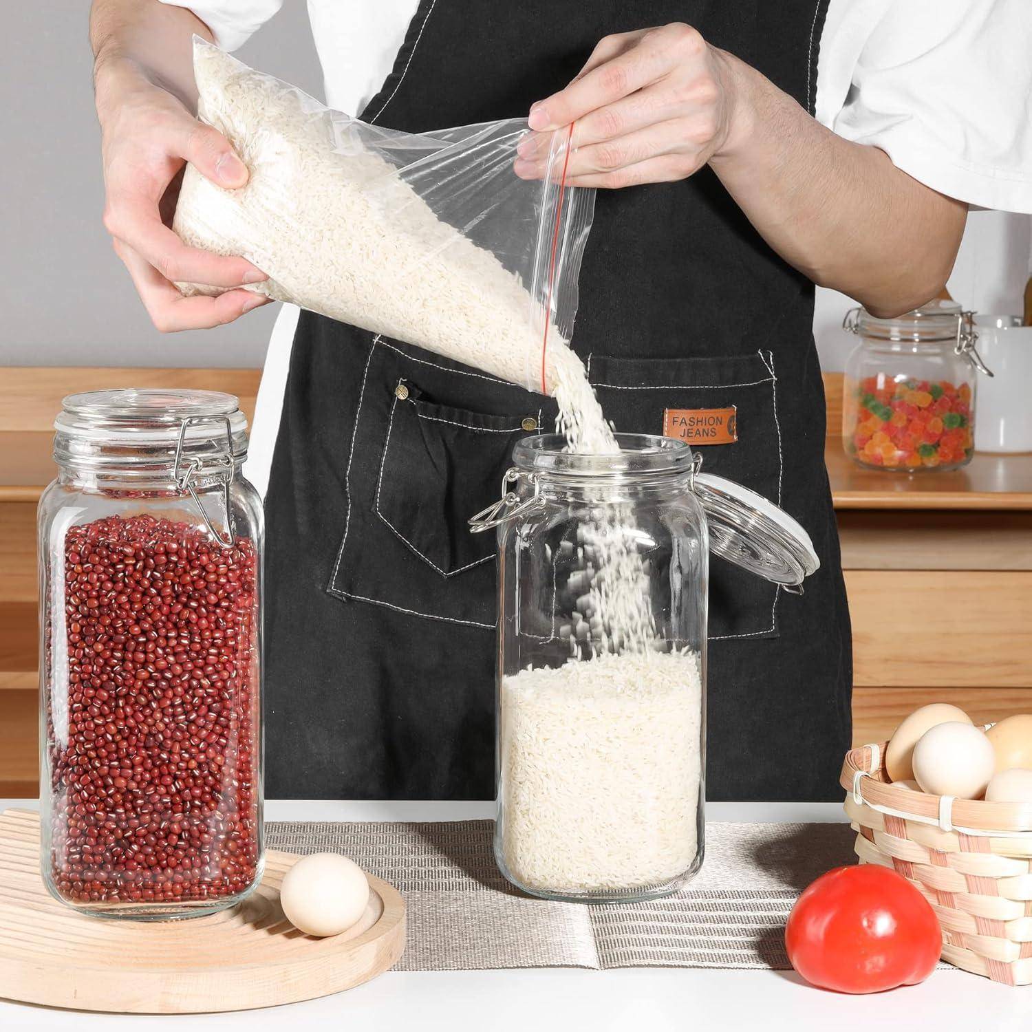 Luftdichtes Vorratsglas 2,3L Eckig Drahtbügelverschluss 3er-Set