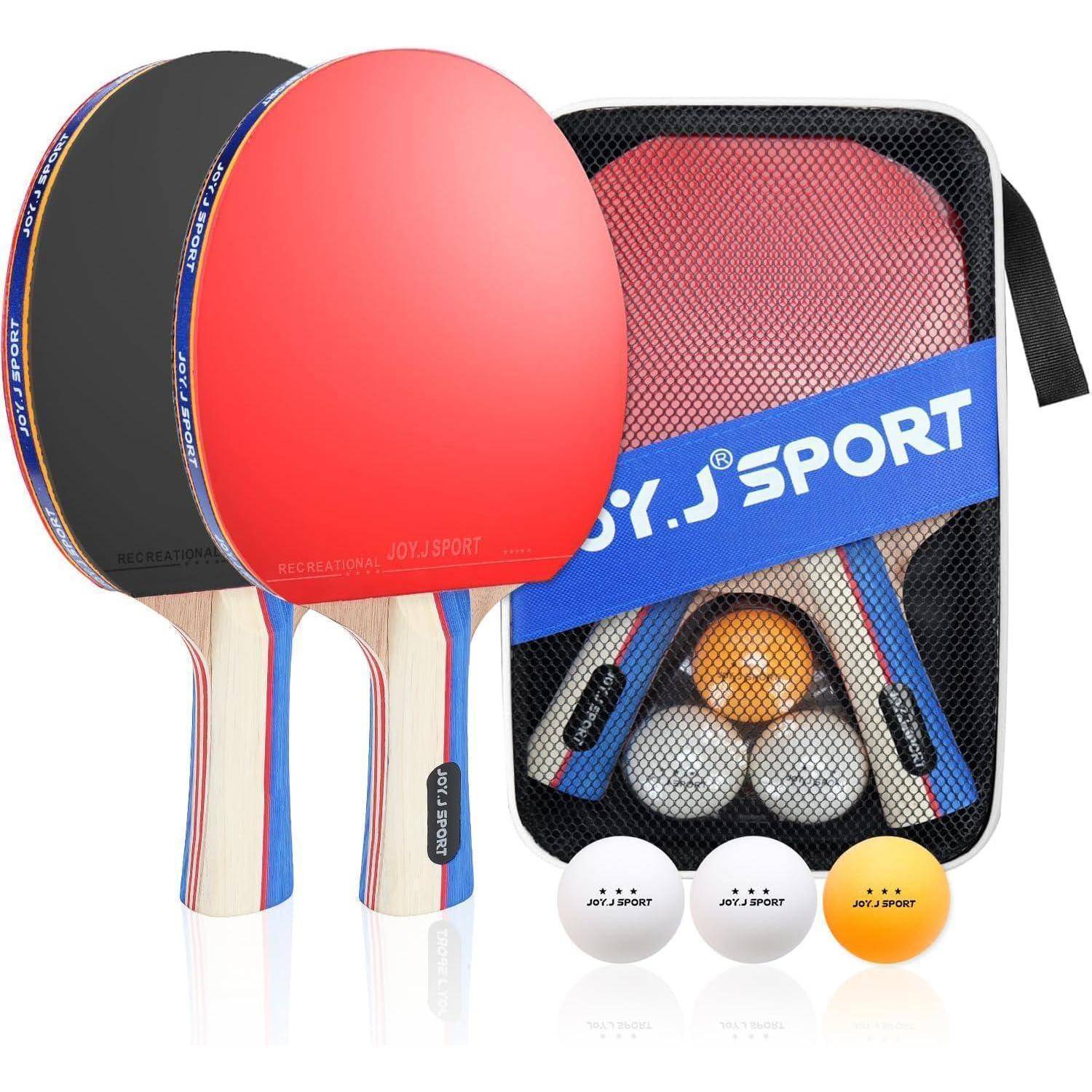 Tischtennisschläger Set mit 2 Schläger und 3 Bällen - Für Anfänger und