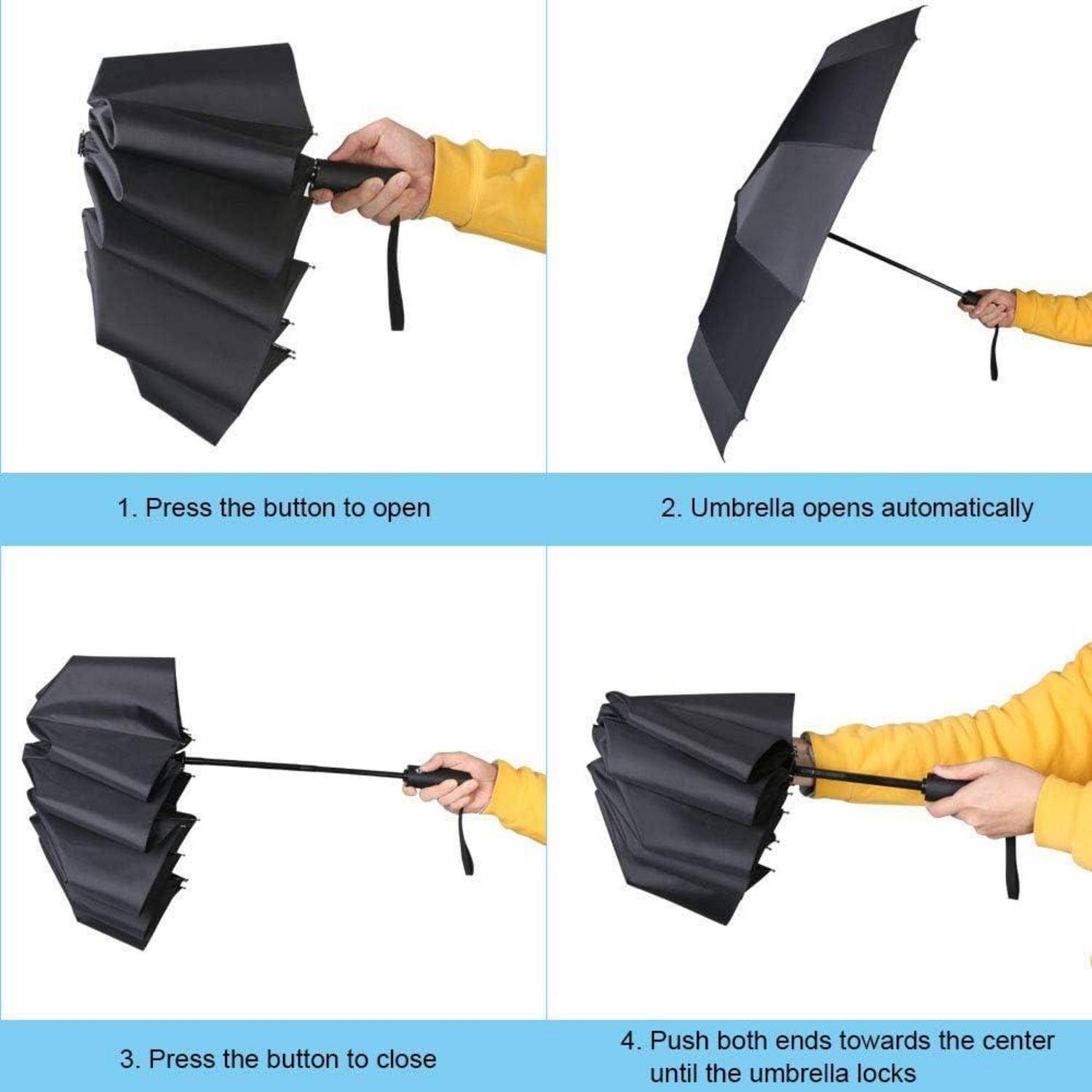 Regenschirm Taschenschirm Automatik Teflonbeschichtung windsicher