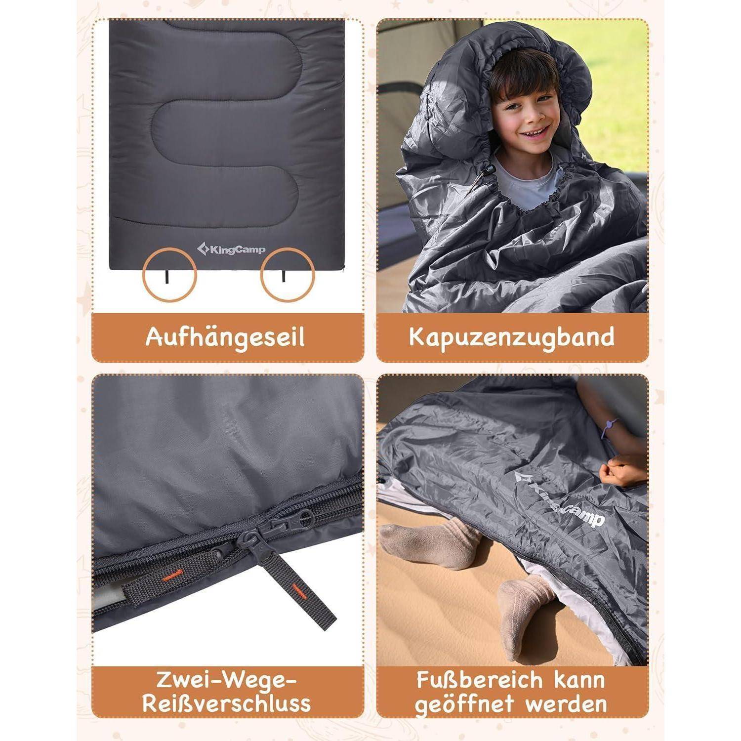 Schlafsack Deckenschlafsack Camping 3-4 Jahreszeiten Erwachsene Kinder
