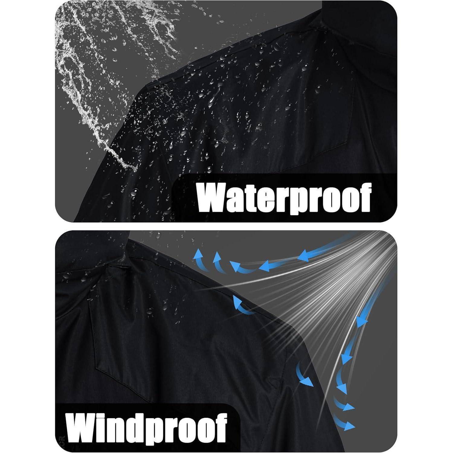 Wasserdichtes und winddichtes Material demonstriert die Wasser- und Windbeständigkeit in der Anwendung auf Stoff.