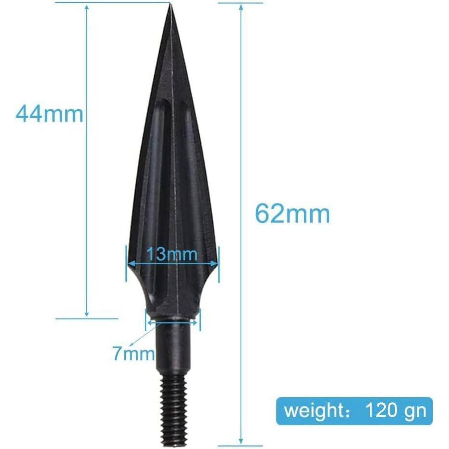 12er Pfeilspitzen Jagdspitzen Bogen Armbrust 120 Grain Meta