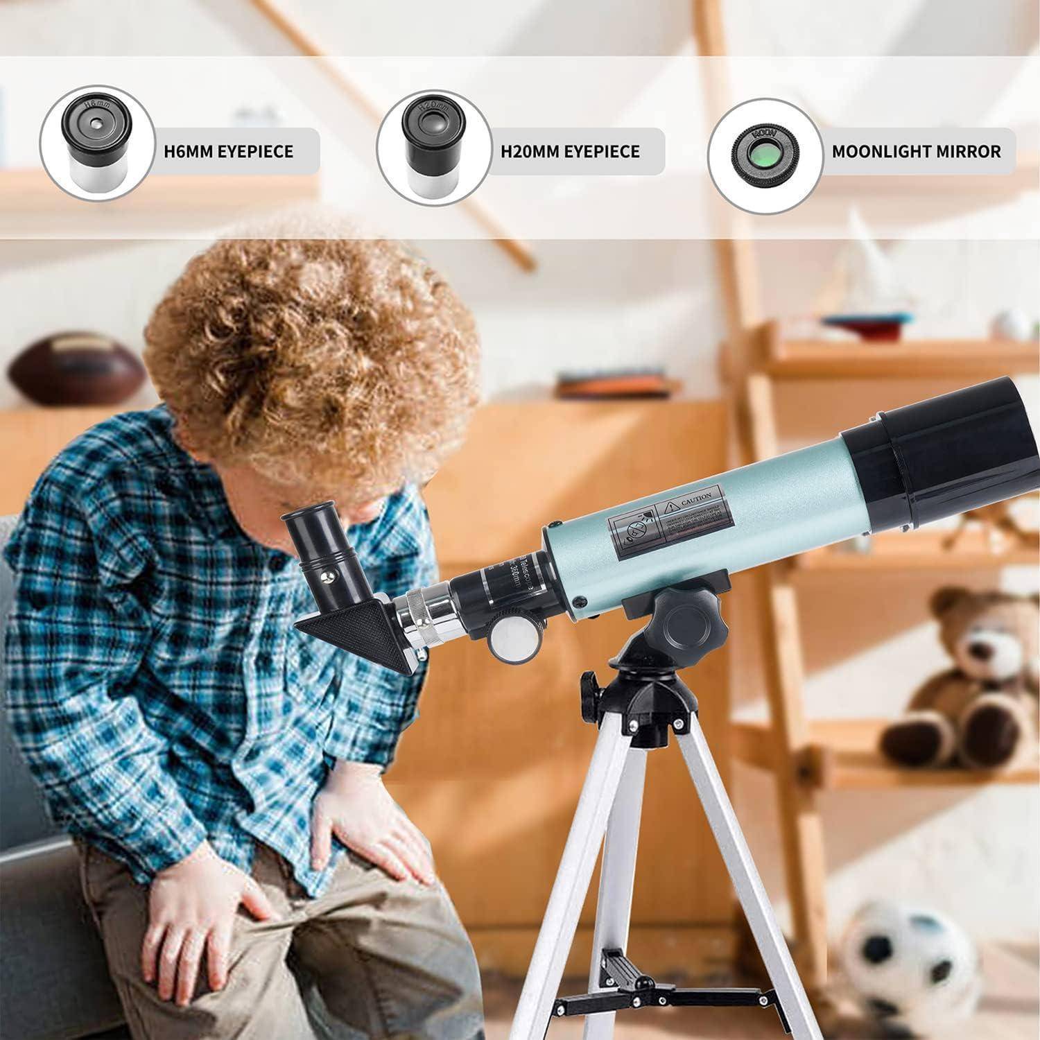 Kinder Teleskop 360/50mm Astronomisches Refraktor Fernrohr, Geschenke