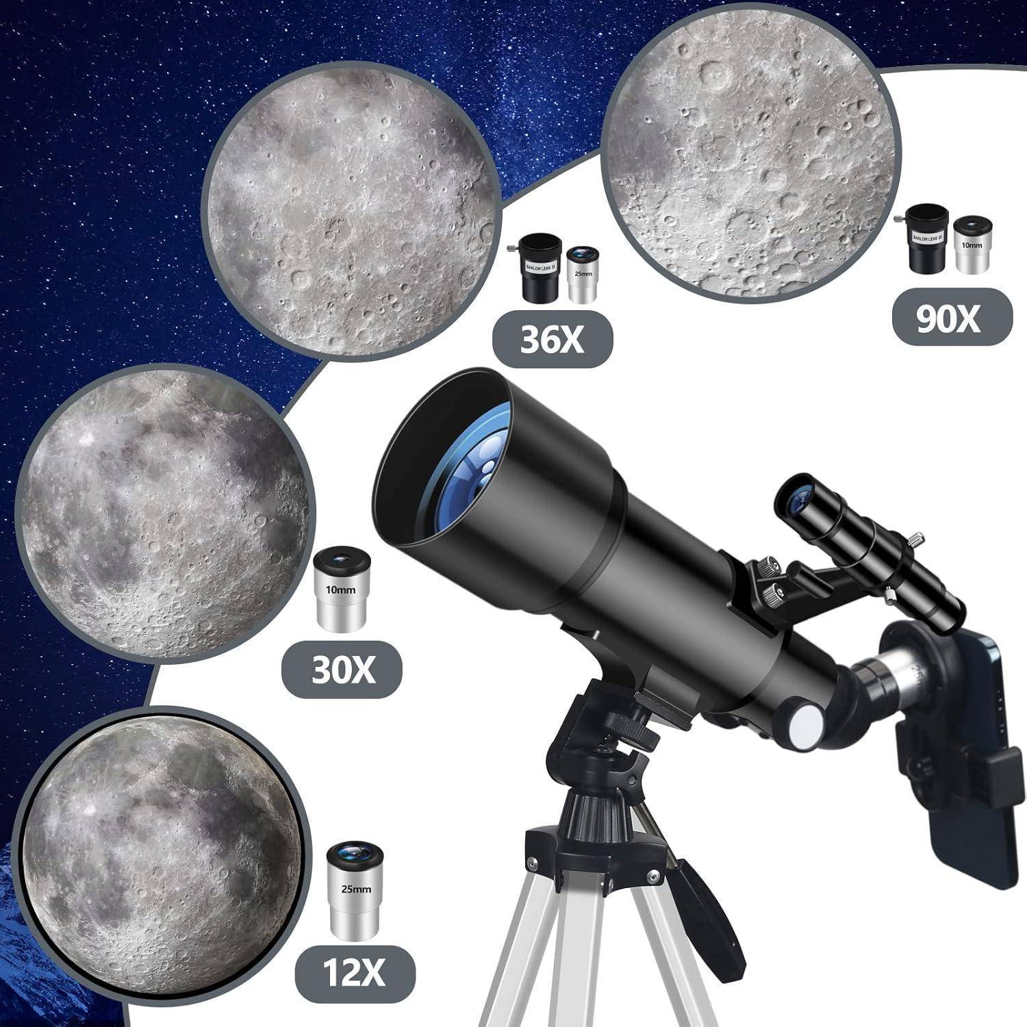 Teleskop Astronomie für Anfänger 70/400mm 90-fache Vergrößerung
