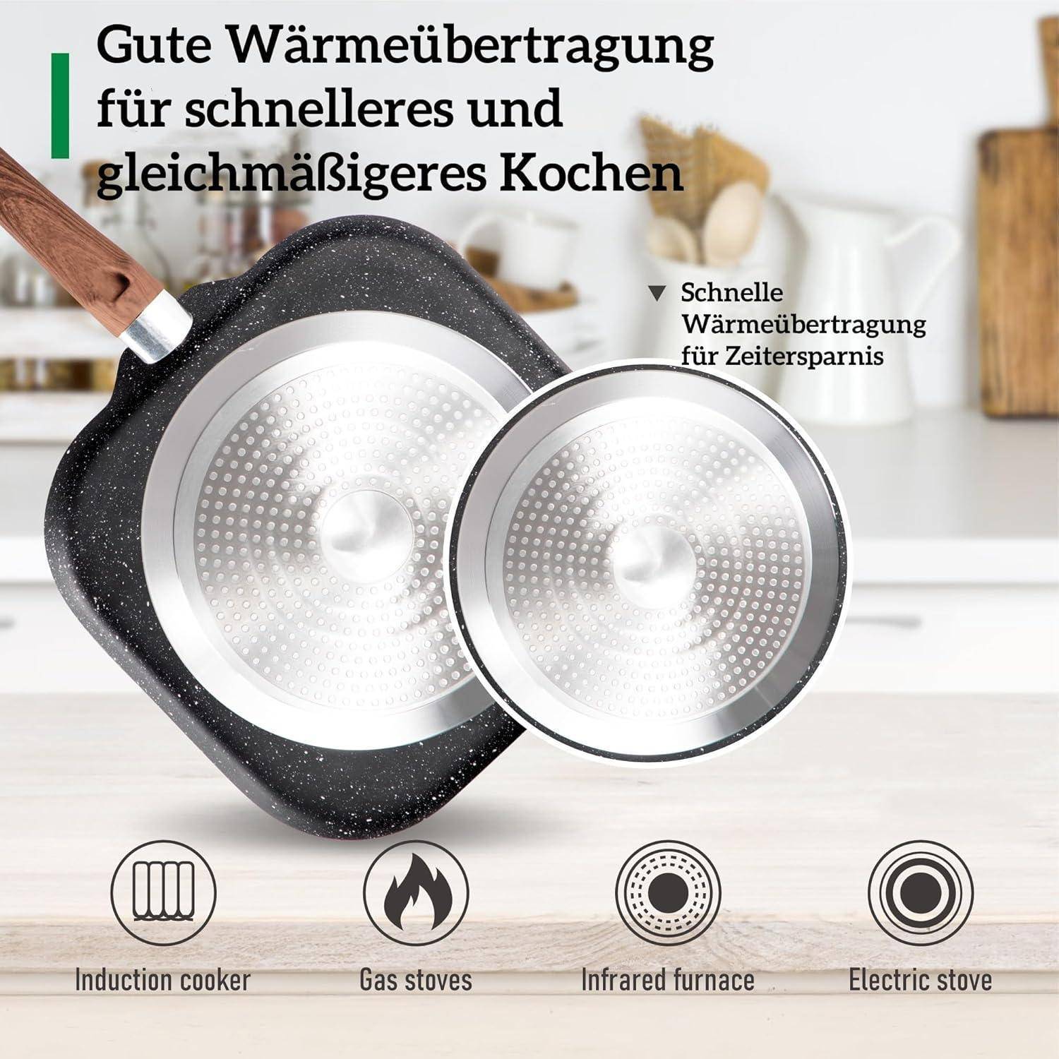 17-teiliges Induktions-Kochgeschirr-Set mit Granitbeschichtung und