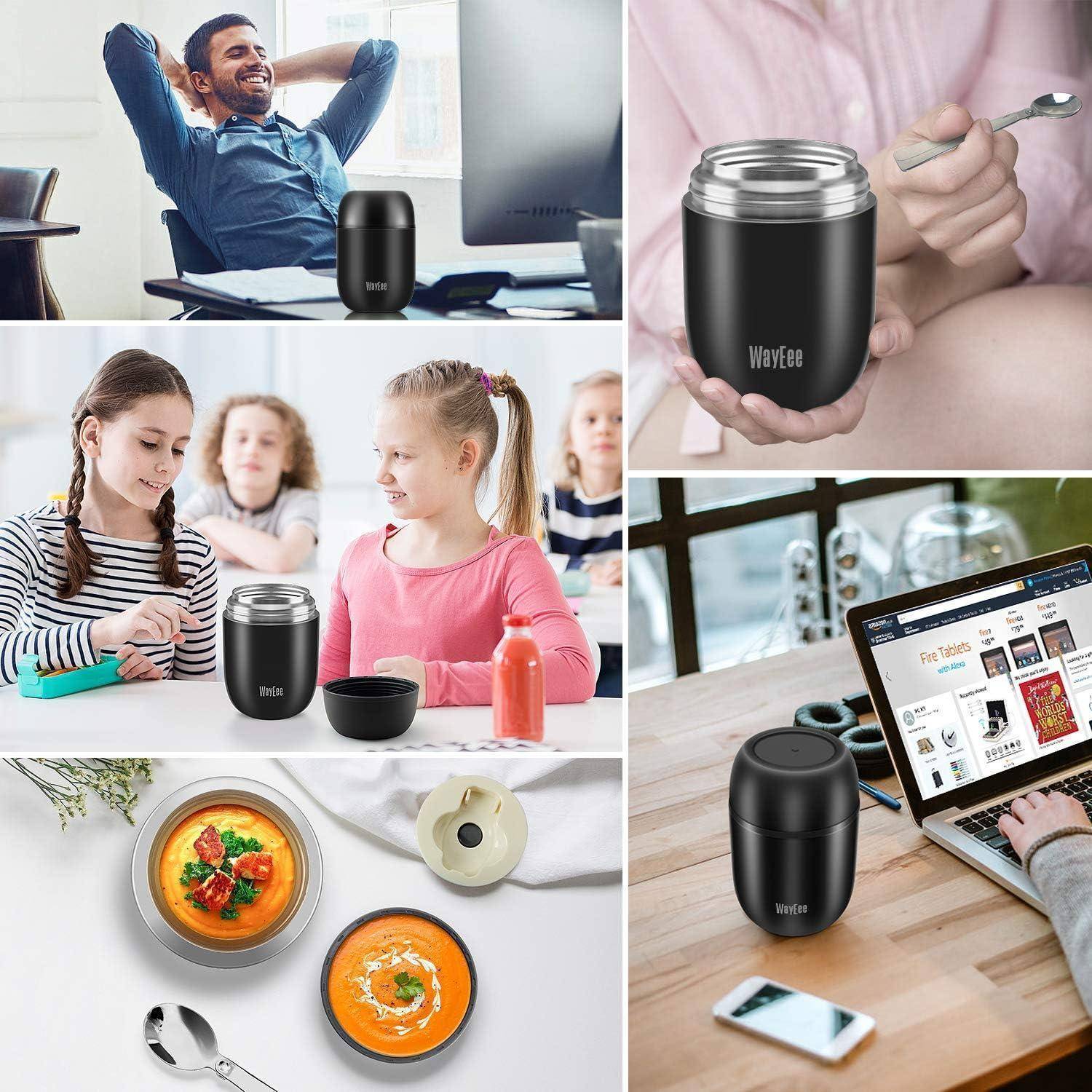 Thermobehälter Edelstahl 450ml & 710ml mit Löffel, Warmhaltebox
