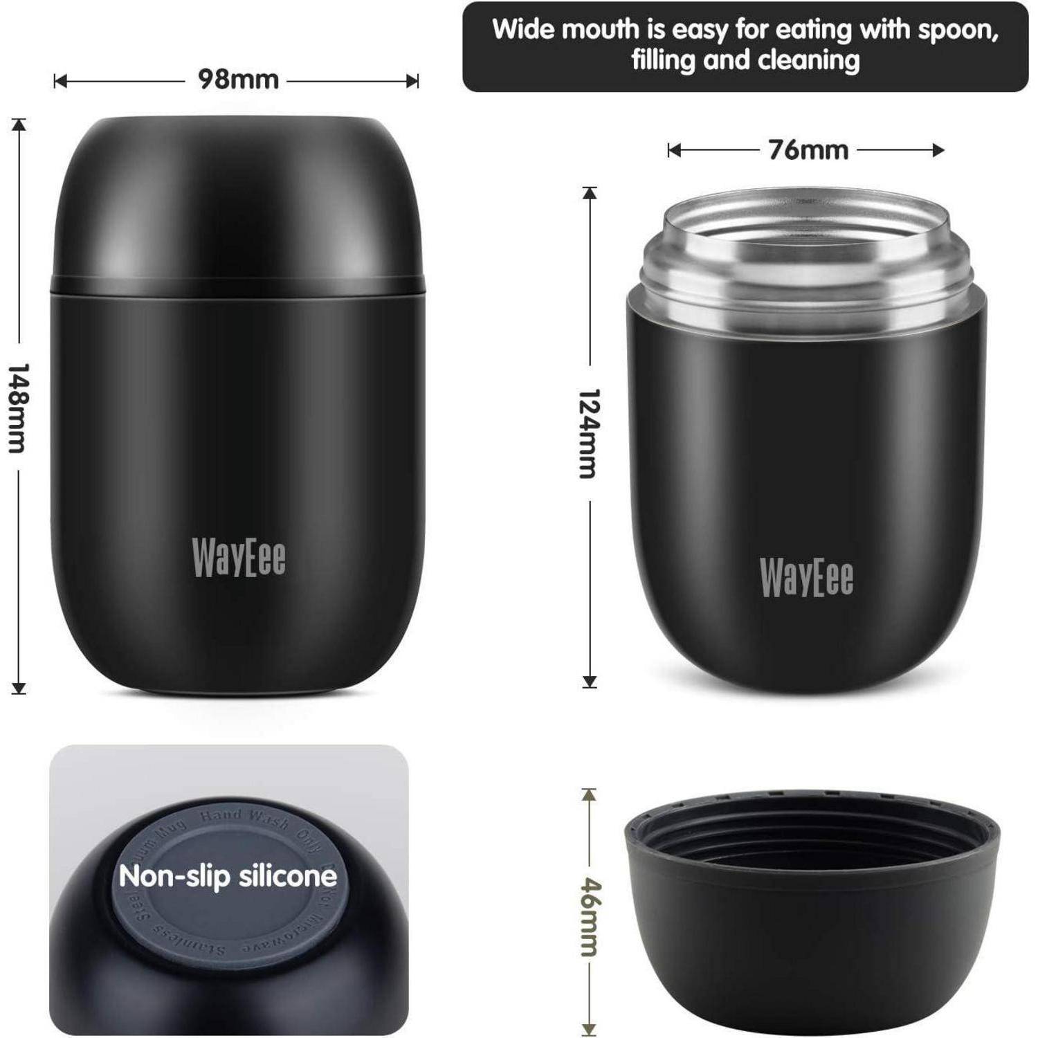 Thermobehälter Edelstahl 450ml & 710ml mit Löffel, Warmhaltebox