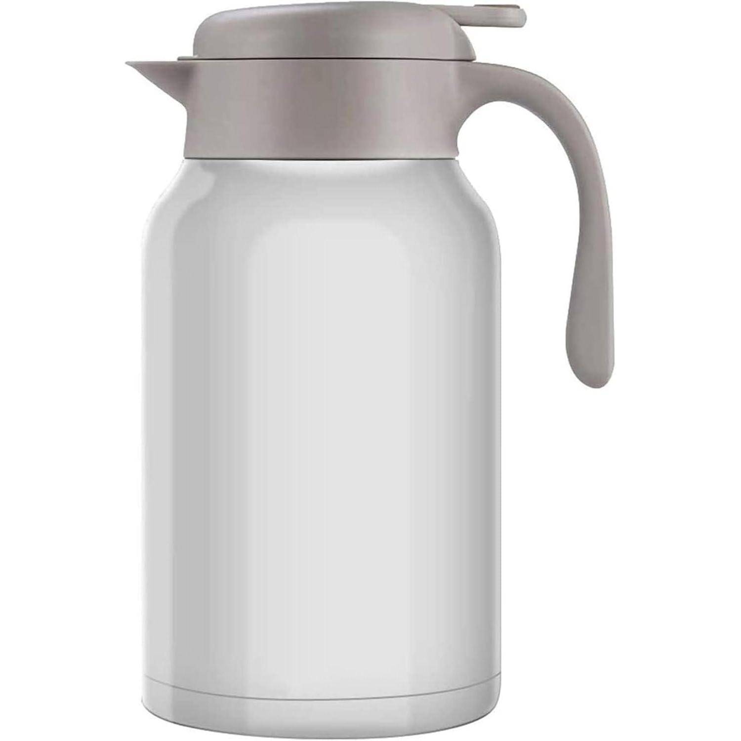 Thermoskanne 2L Edelstahl Doppelwand Vakuum Kaffee Tee Plunger