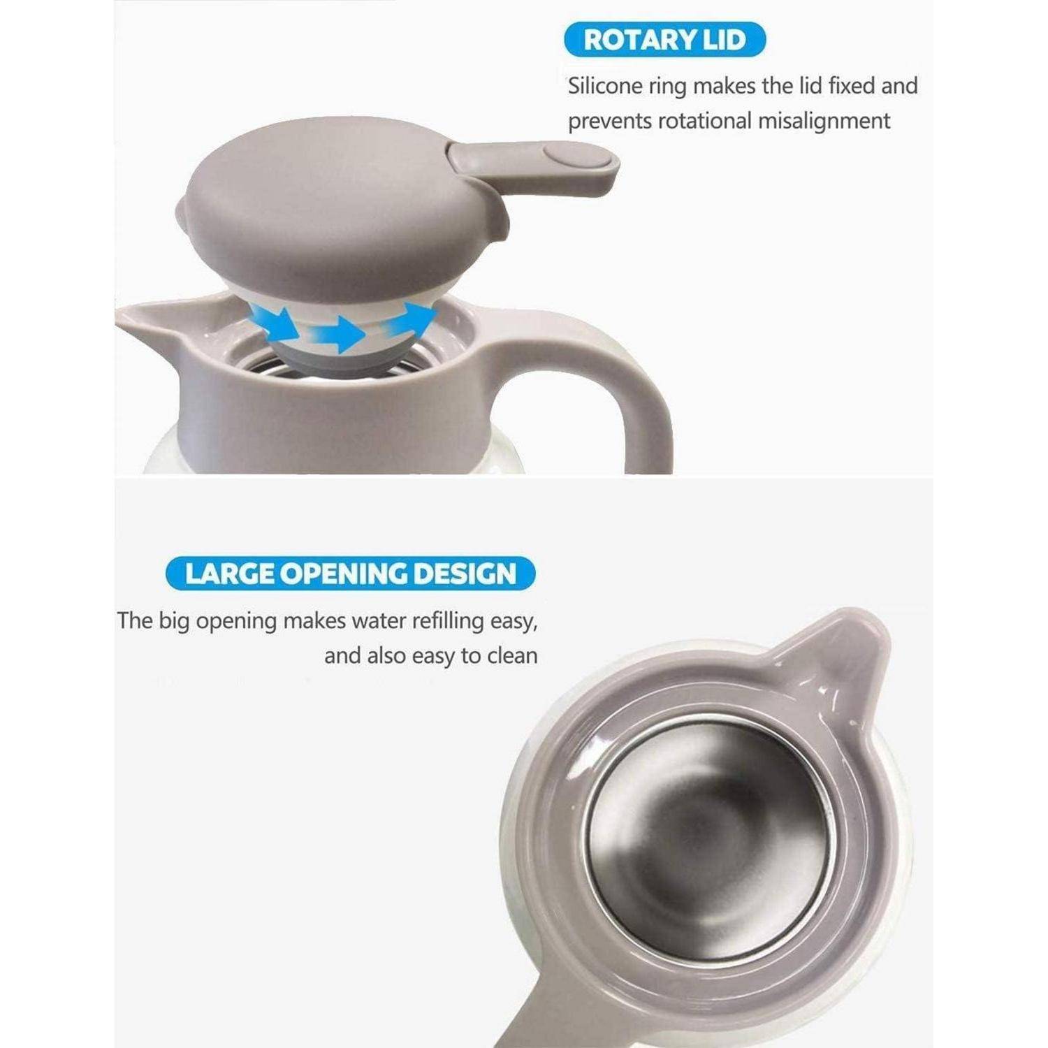 Thermoskanne 2L Edelstahl Doppelwand Vakuum Kaffee Tee Plunger