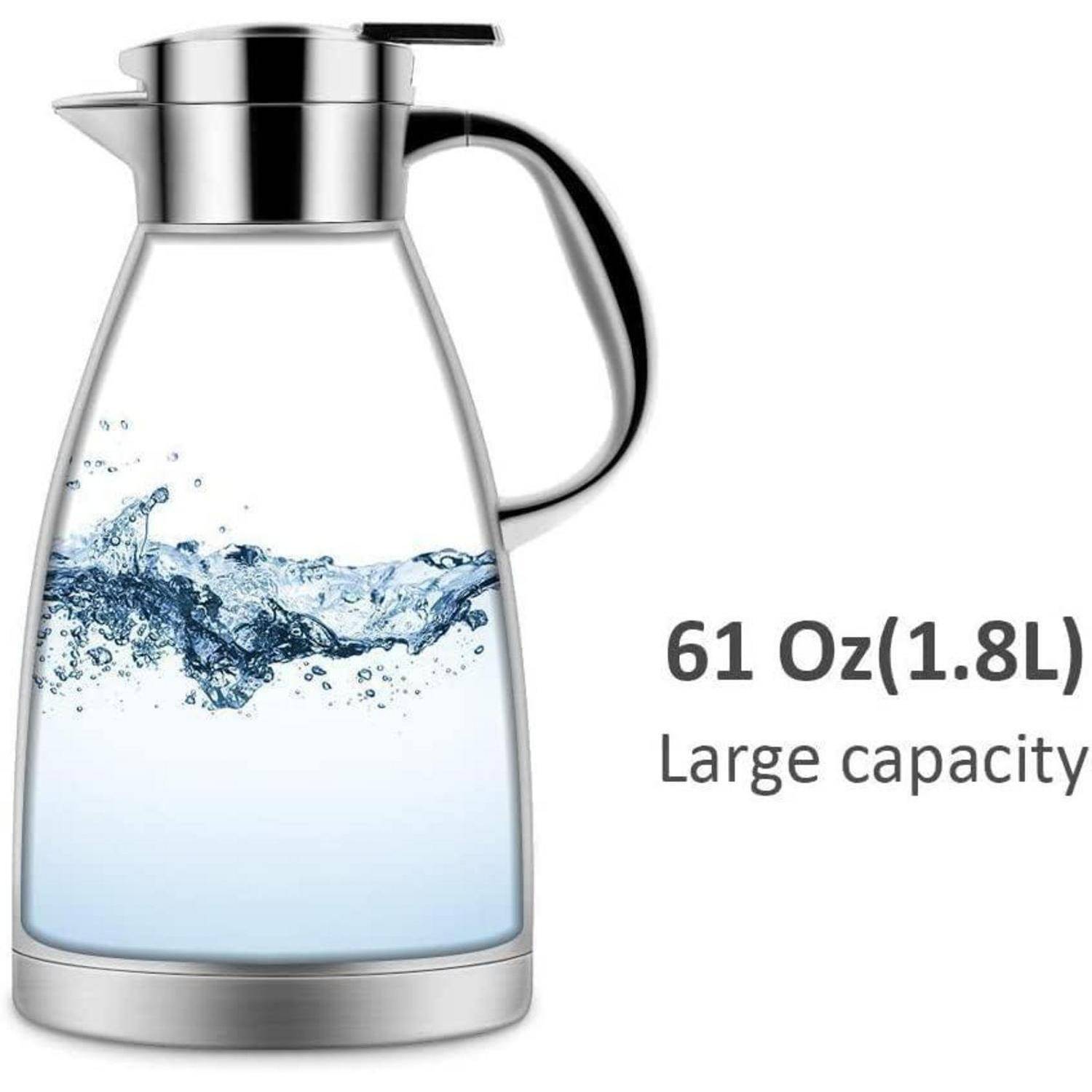 Thermoskanne 1,8L 304 Edelstahl Kaffee Isolierkanne 12h heiß 24h kalt