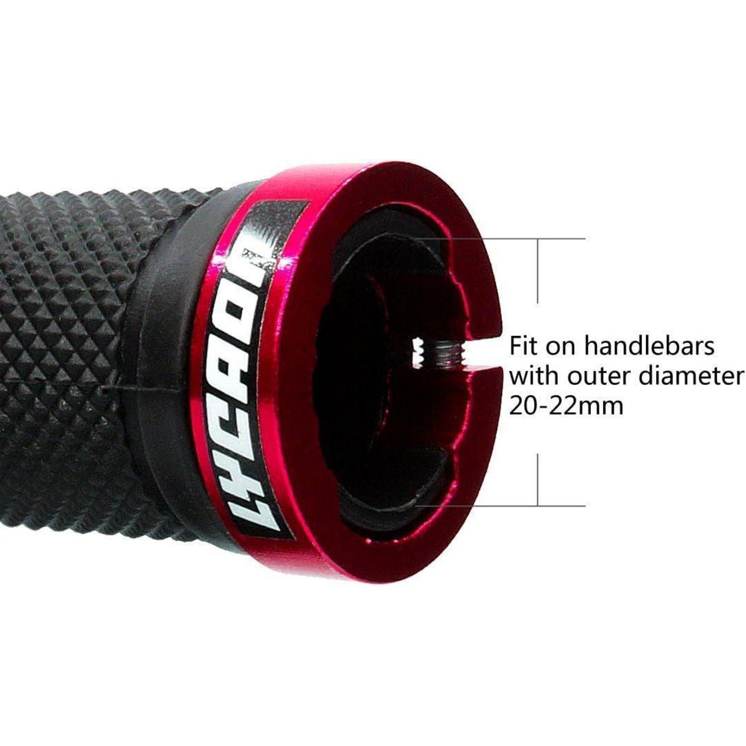 Fahrrad Lenker Griffe Gummi rutschfest Aluminium Lock Handgriff Rot