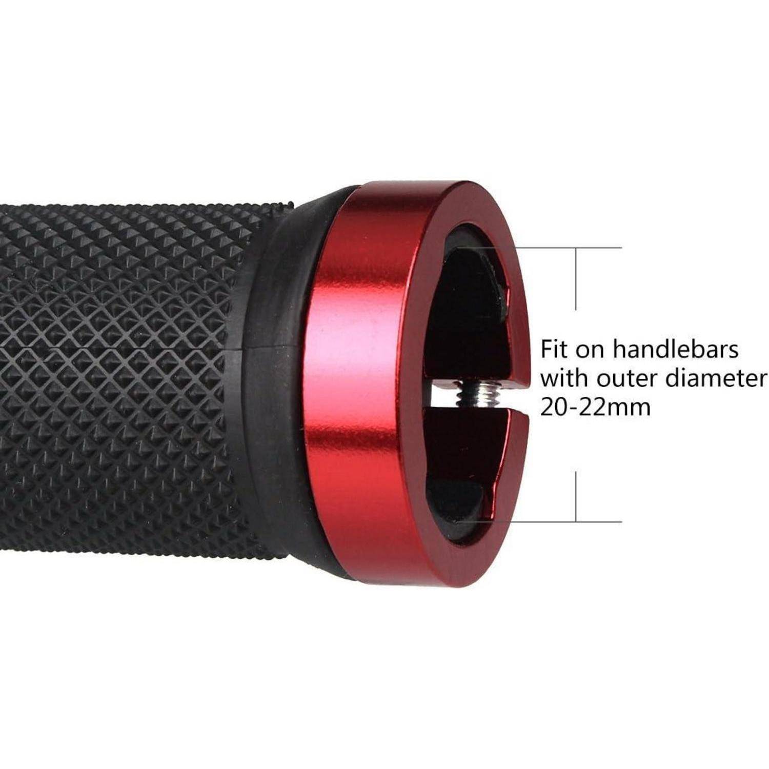 Fahrrad Lenker Griffe rutschfestes Gummi Aluminium Lock Rot