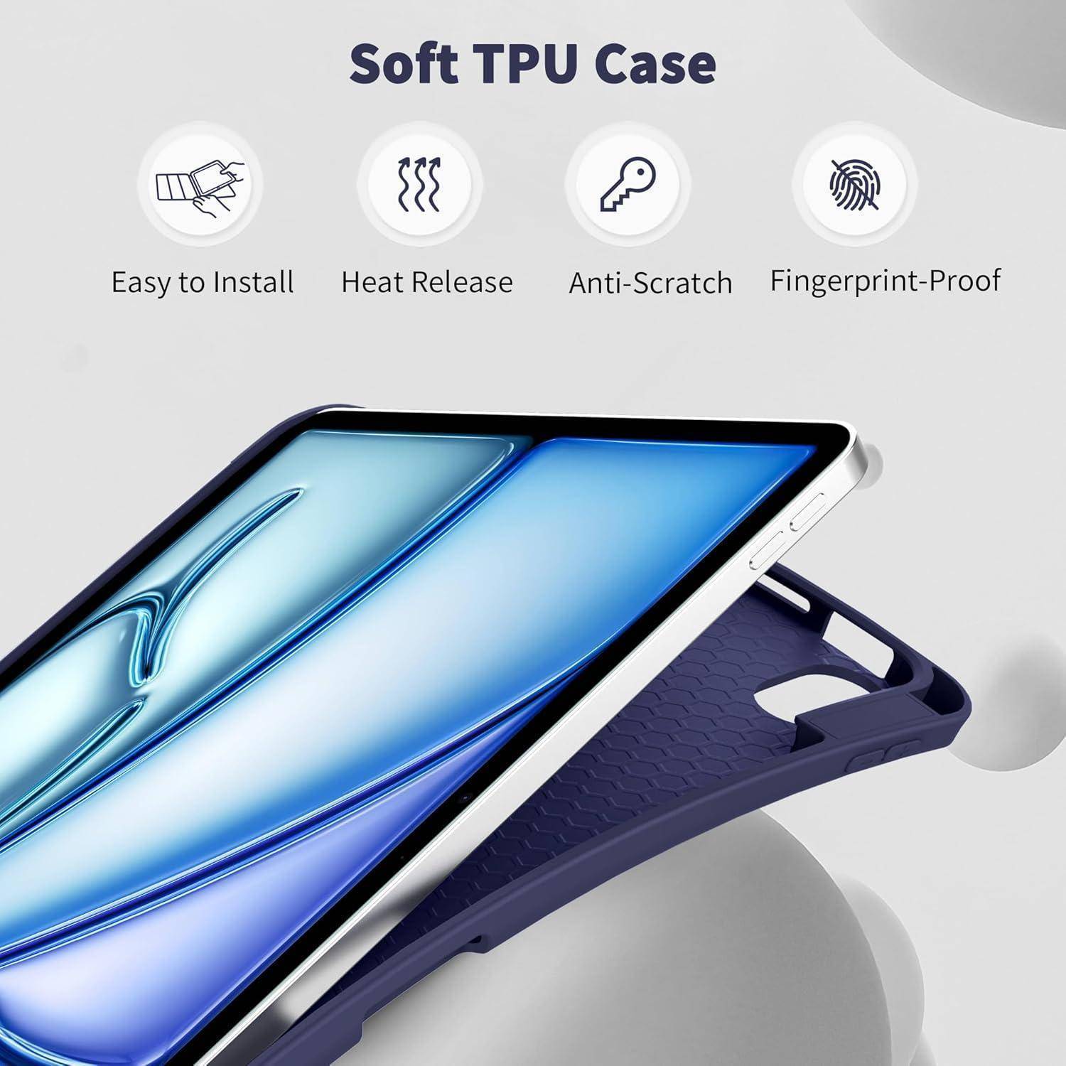 iPad Air M2 Hülle 11 Zoll Ständer Stifthalter TPU Blau