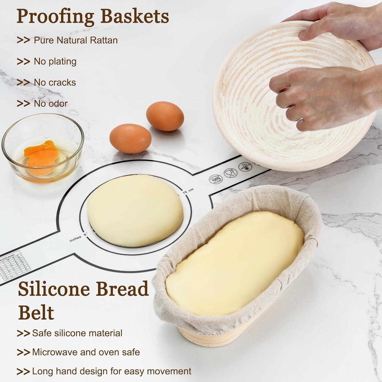 9-teiliges Gärkörbchen-Set Oval und Rund für Brotbacken