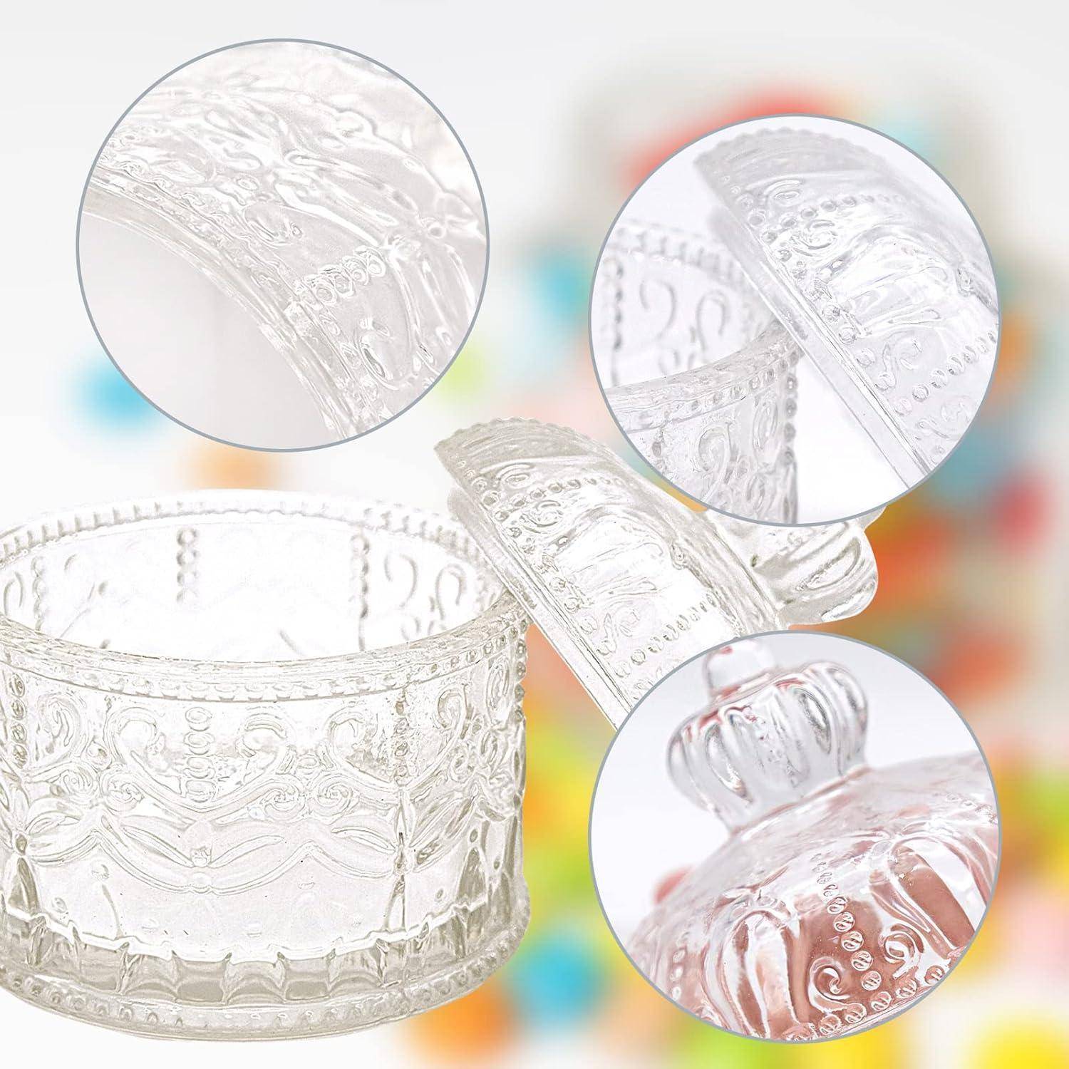 2er Set Kristallglas Vorratsbehälter mit Deckel Süßigkeiten