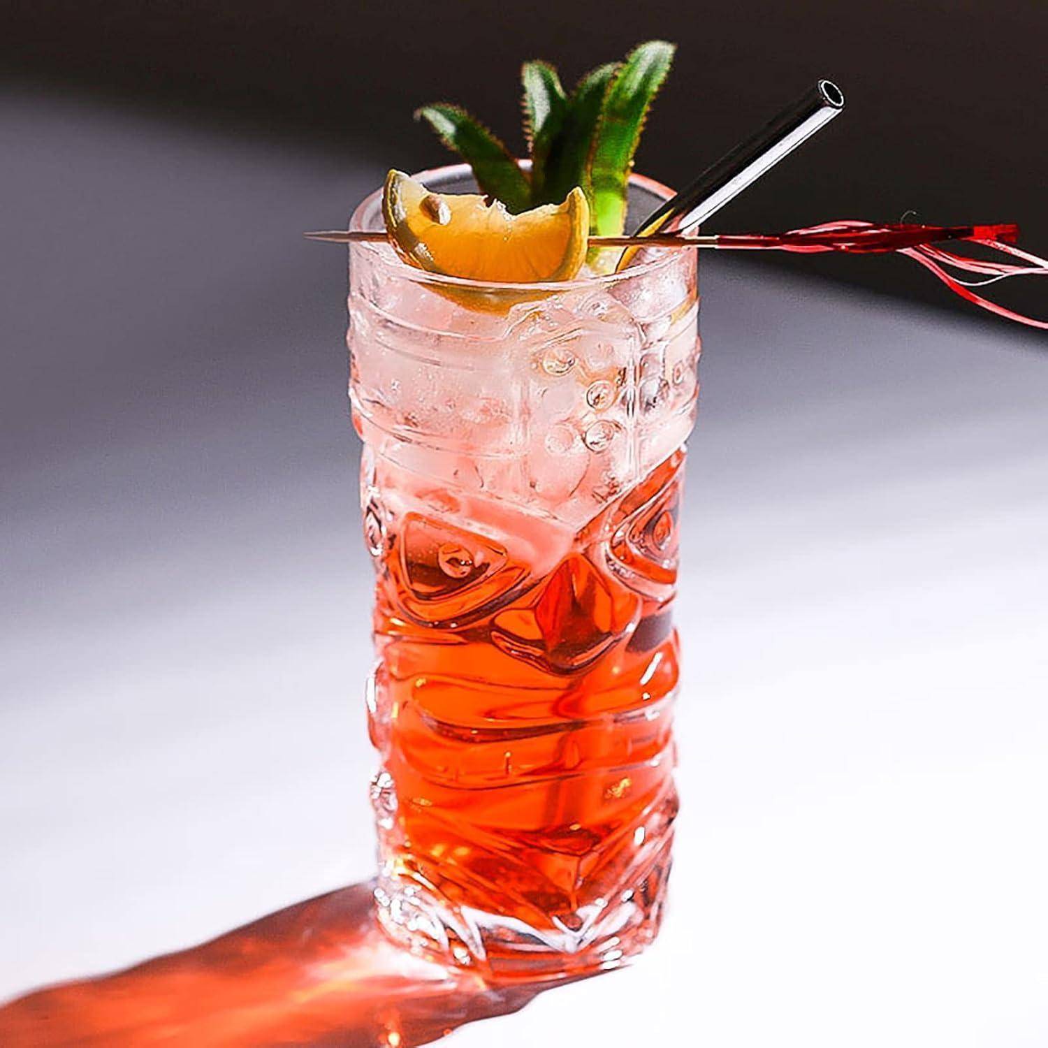 6er Set 400ml Tiki-Gläser für Cocktails, exotische Getränke