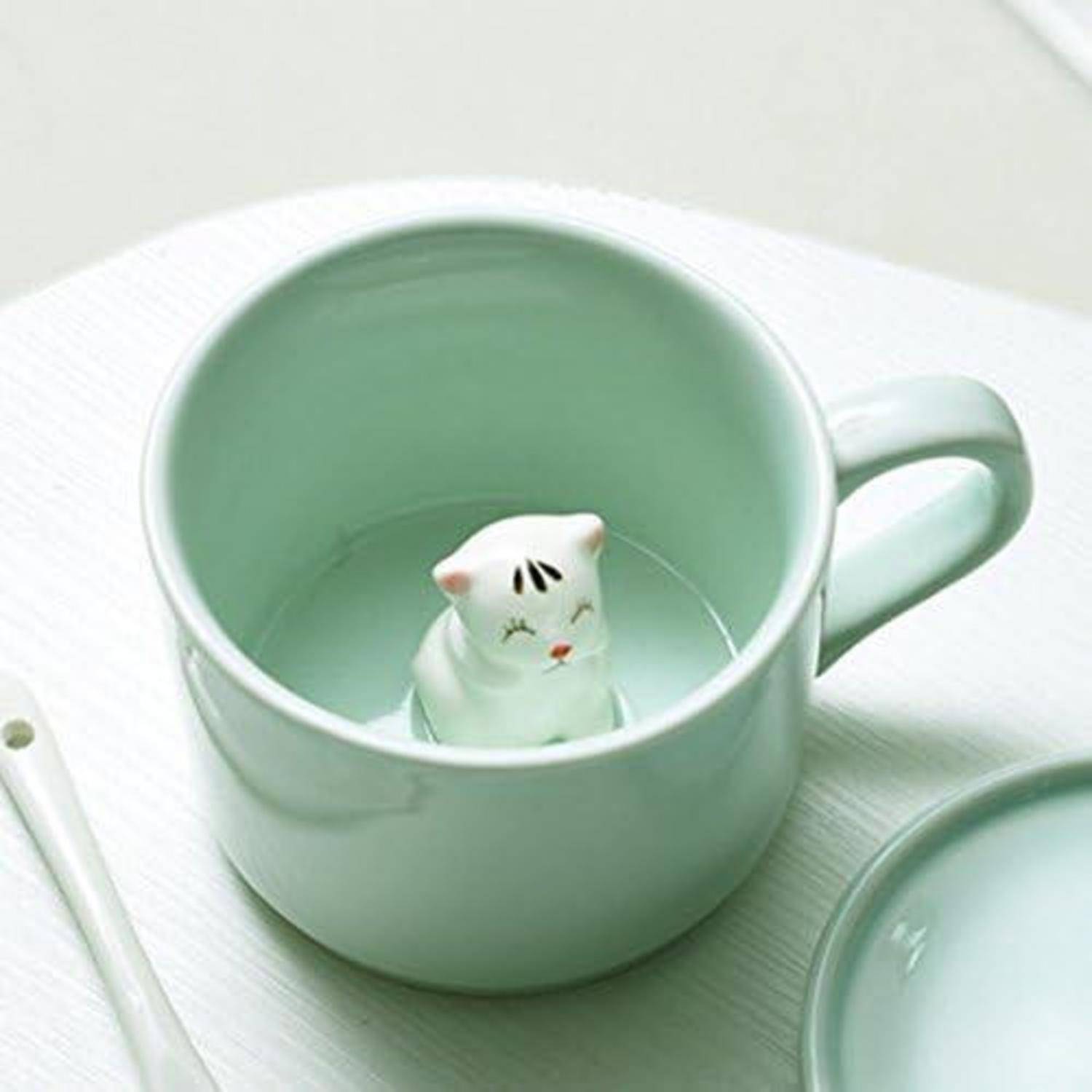 Keramik-Becher 3D Tier-Morgen-Schale 230ml Geschenkarten