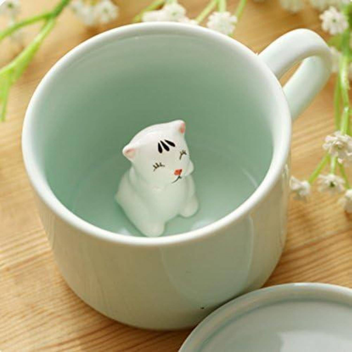 Keramik-Becher 3D Tier-Morgen-Schale 230ml Geschenkarten