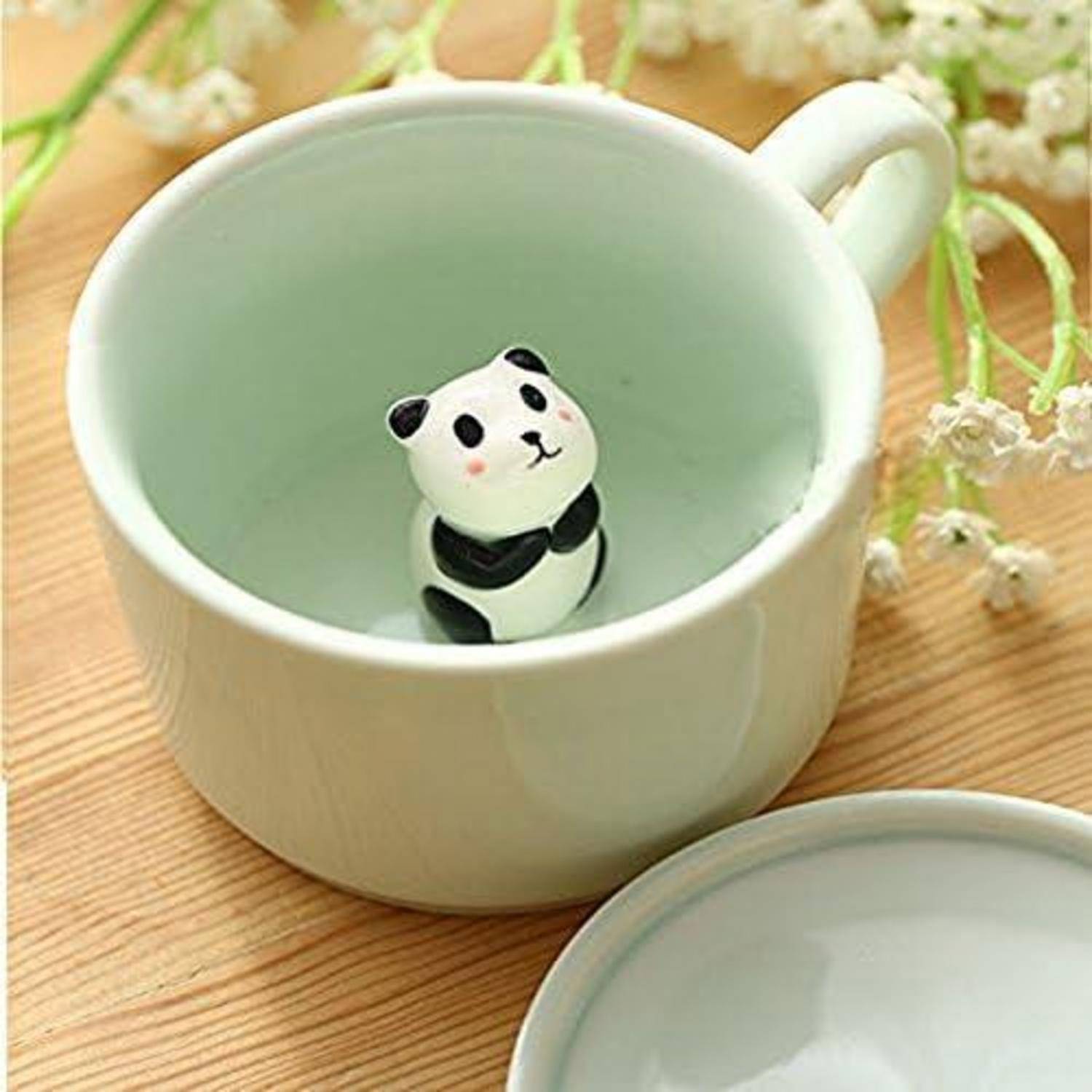 Keramik Tier Becher 3D Panda 230ml - Kreatives Morgengetränk Geschenk