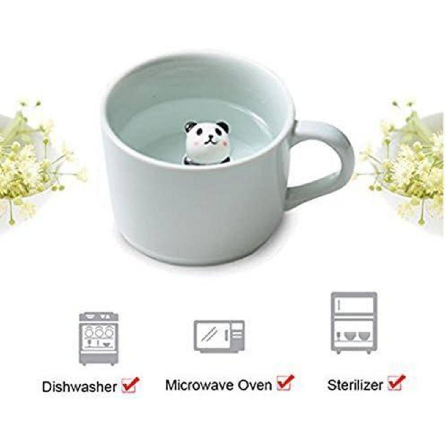 Keramik Tier Becher 3D Panda 230ml - Kreatives Morgengetränk Geschenk