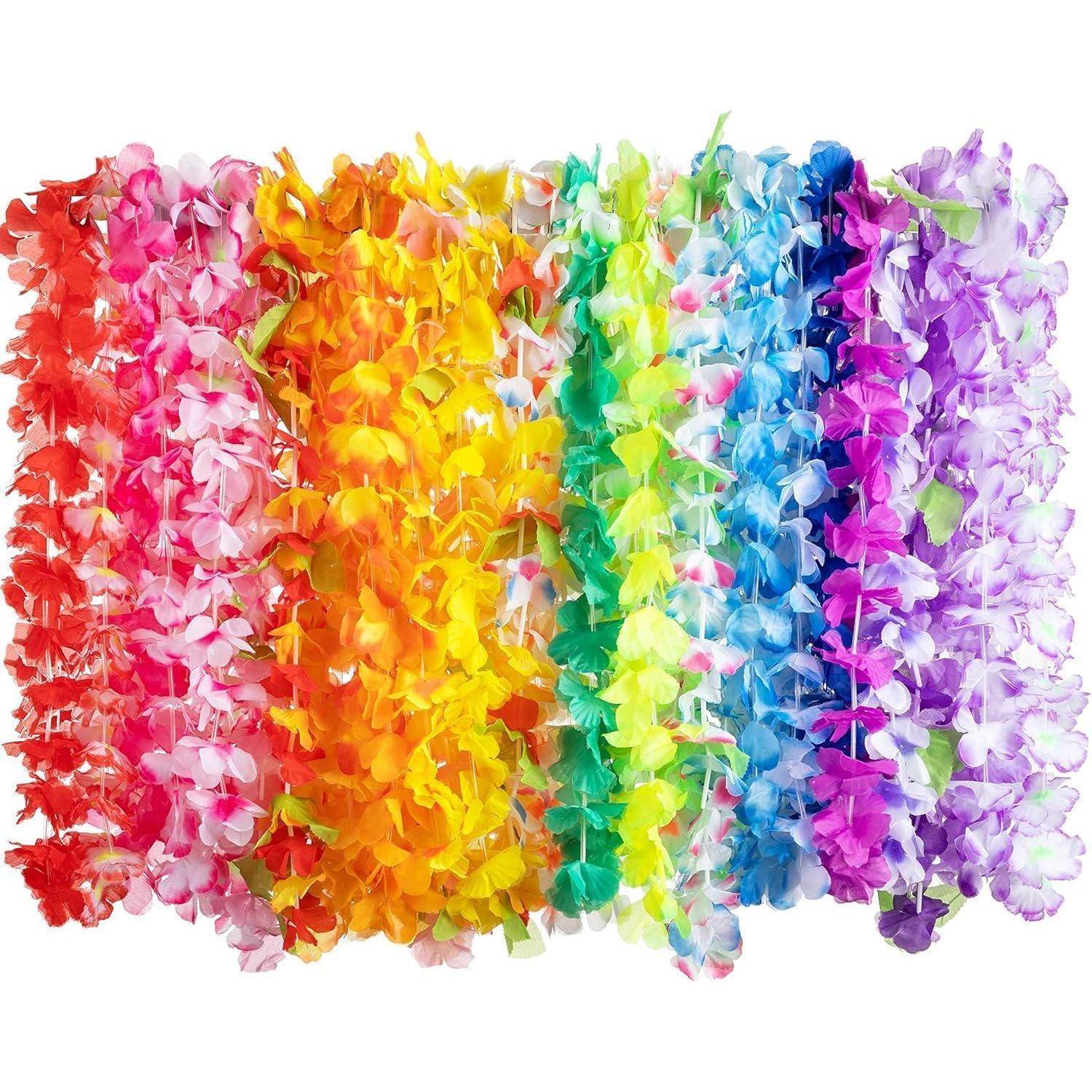 60 Stücke Hawaii Blumenketten Lei für Hawaii Party und Geburtstag