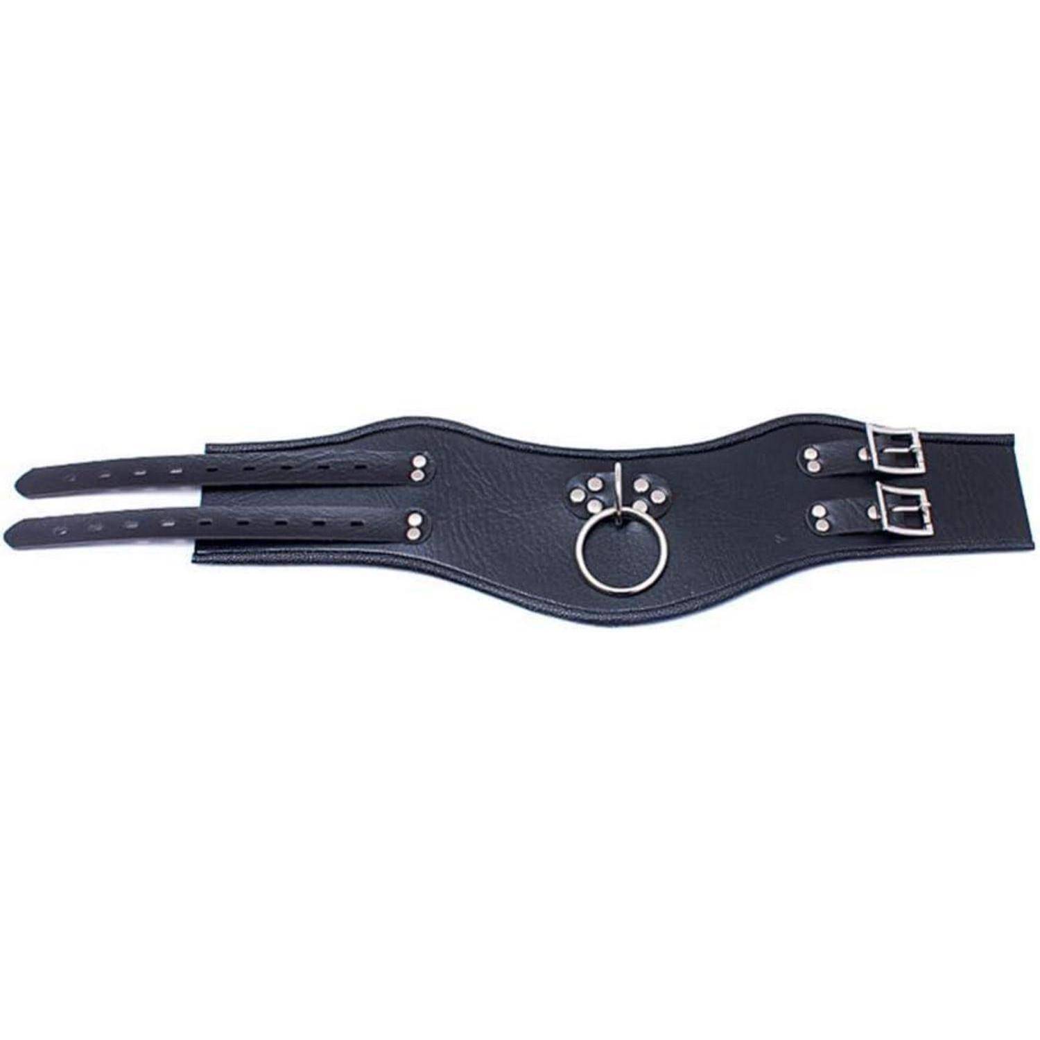 Leder Halsband O-Ring Flirt Gothic SM Choker Abschließbar Schwarz