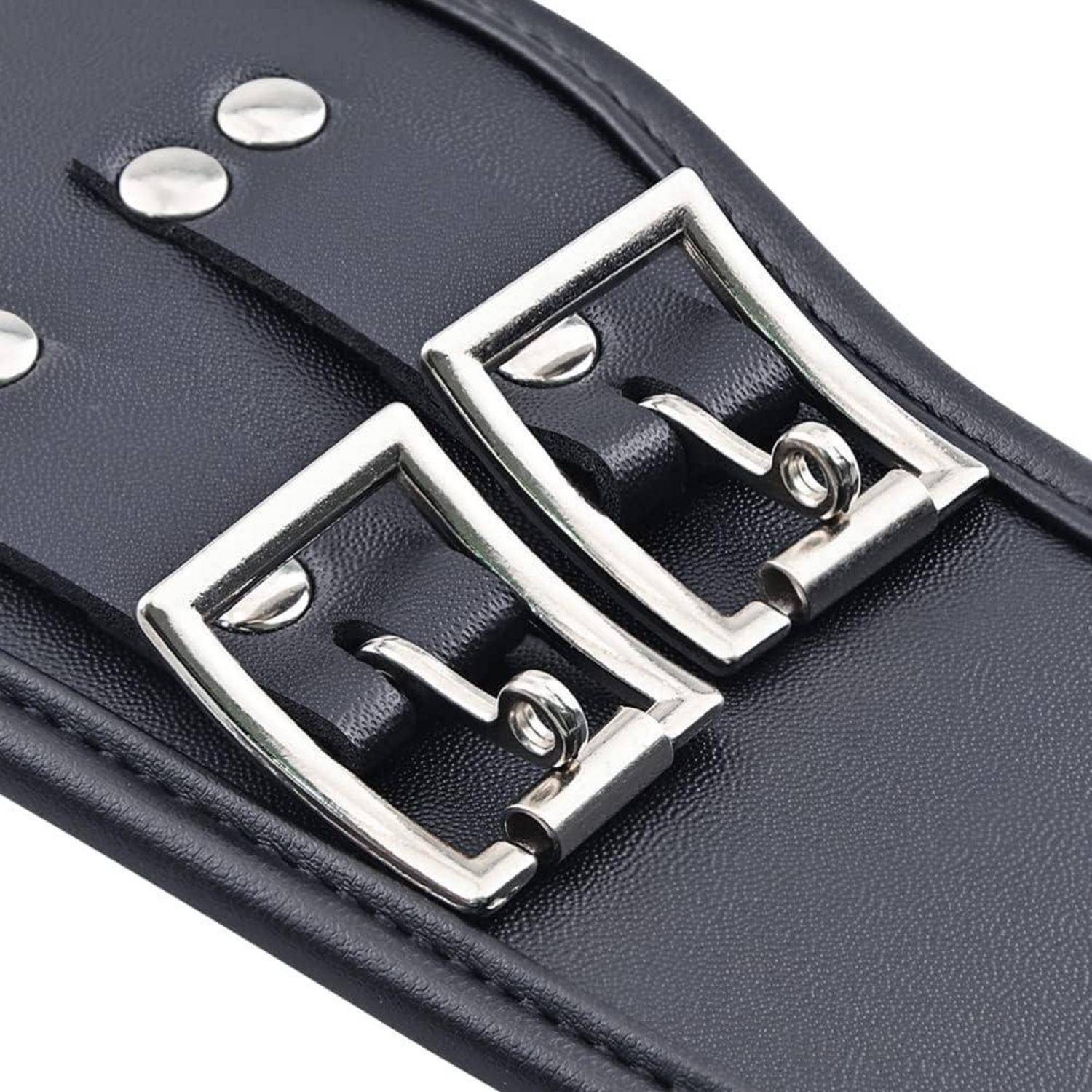 Leder Halsband O-Ring Flirt Gothic SM Choker Abschließbar Schwarz