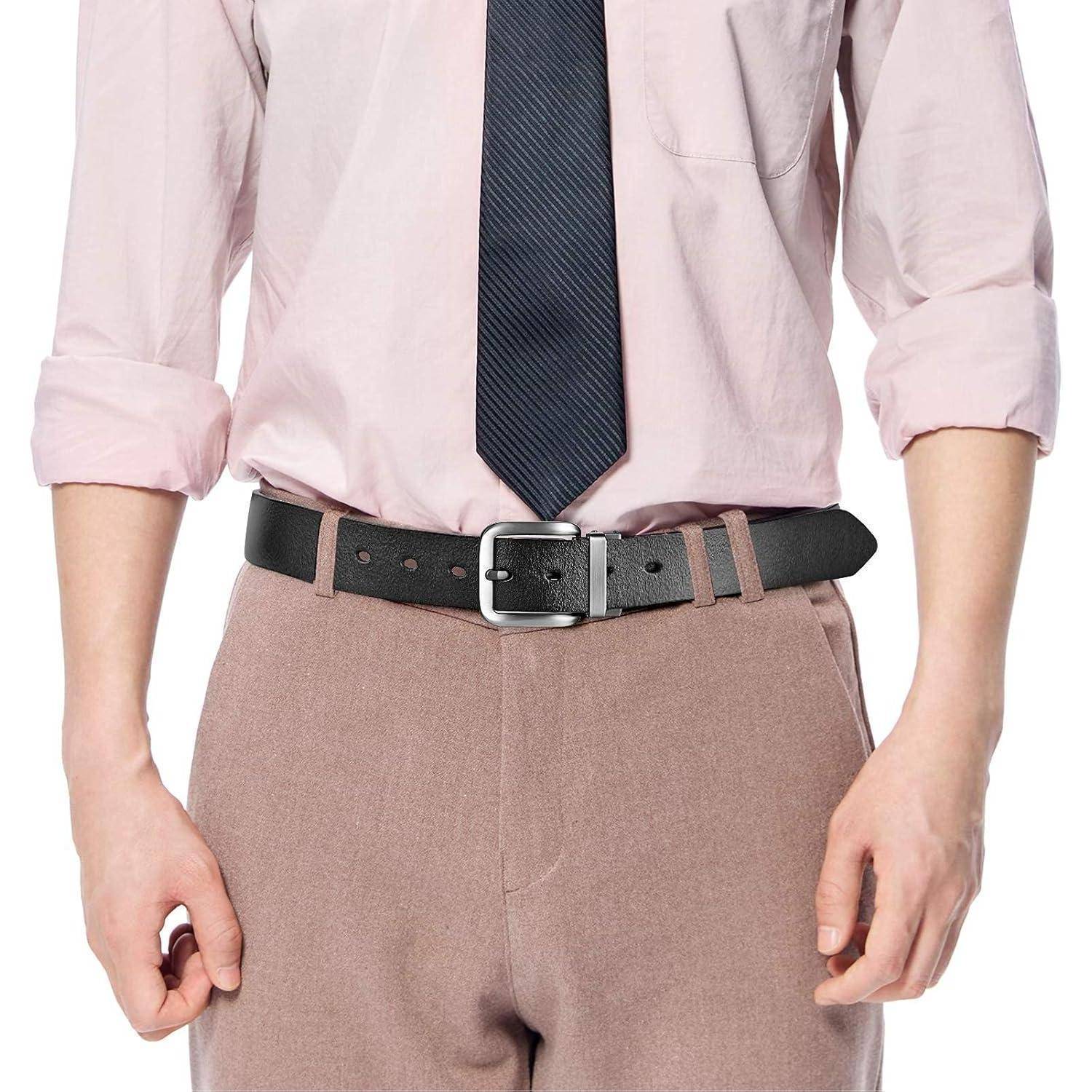 Gürtel Herren Ledergürtel 110-180cm Schnalle Einstellbar 120 Schwarz