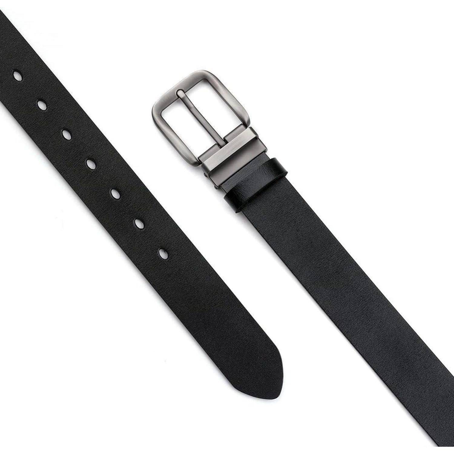 Gürtel Herren Ledergürtel 110-180cm Schnalle Einstellbar 120 Schwarz