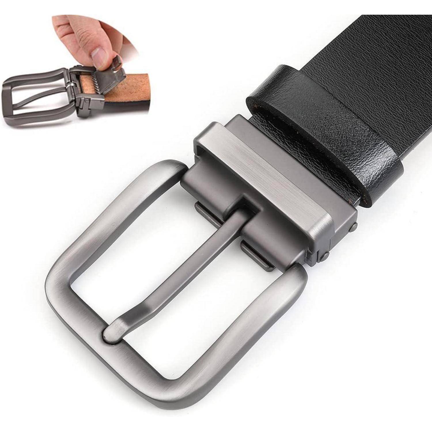 Gürtel Herren Ledergürtel 110-180cm Schnalle Einstellbar 120 Schwarz