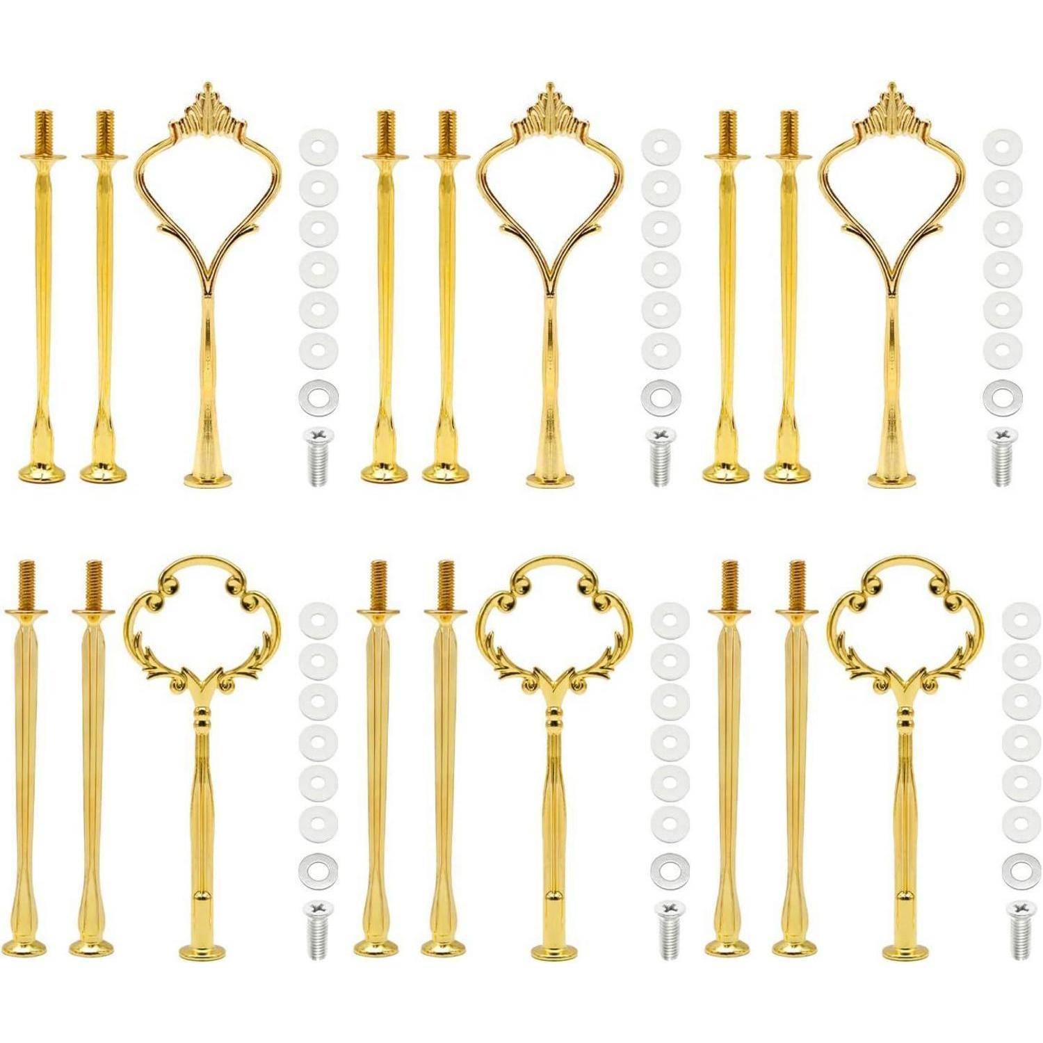 Goldene Etageren Stangen Set 6 Stück Etagere Bausatz Metallstangen