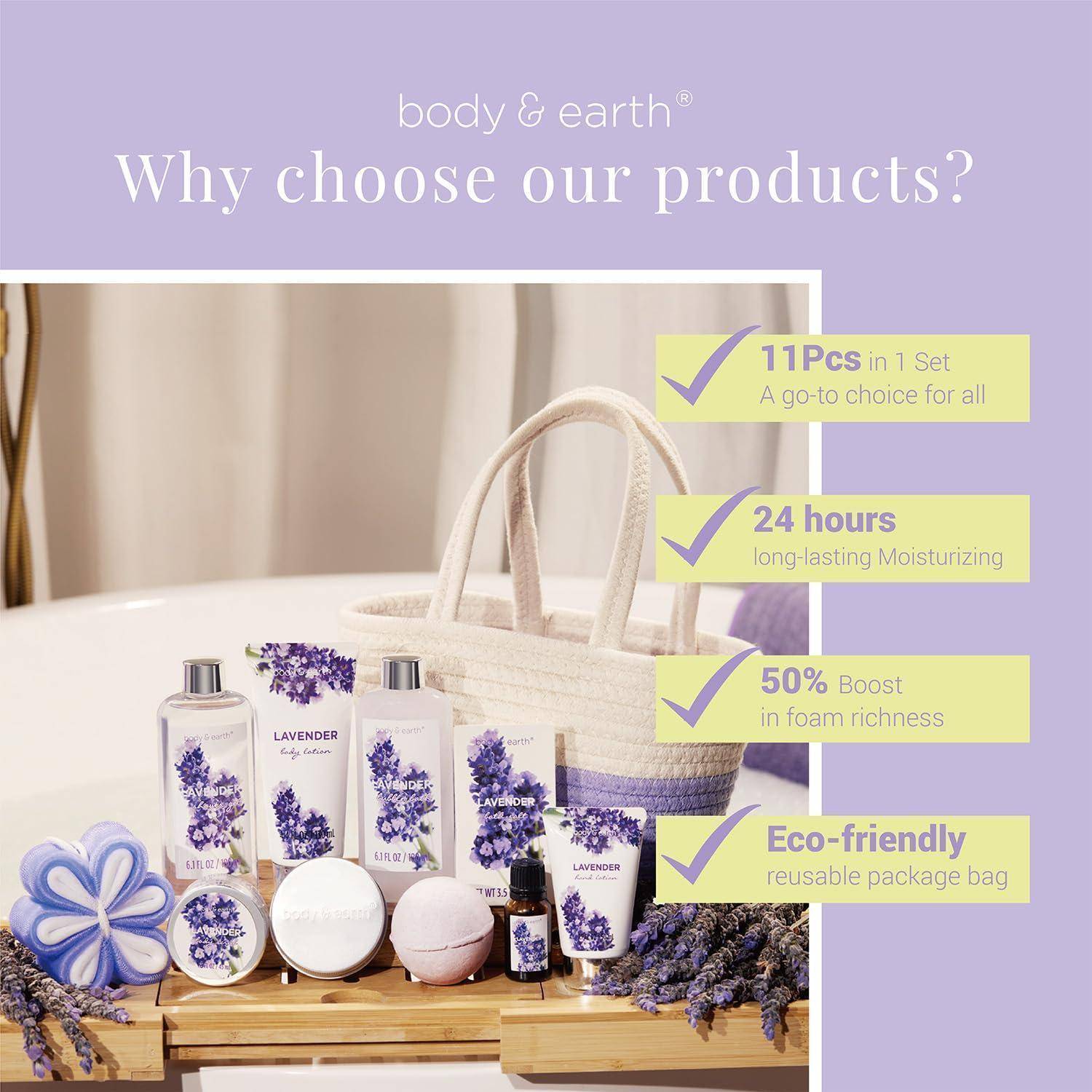 11 tlg. Lavendel Geschenkset für Frauen, Wellness & Spa